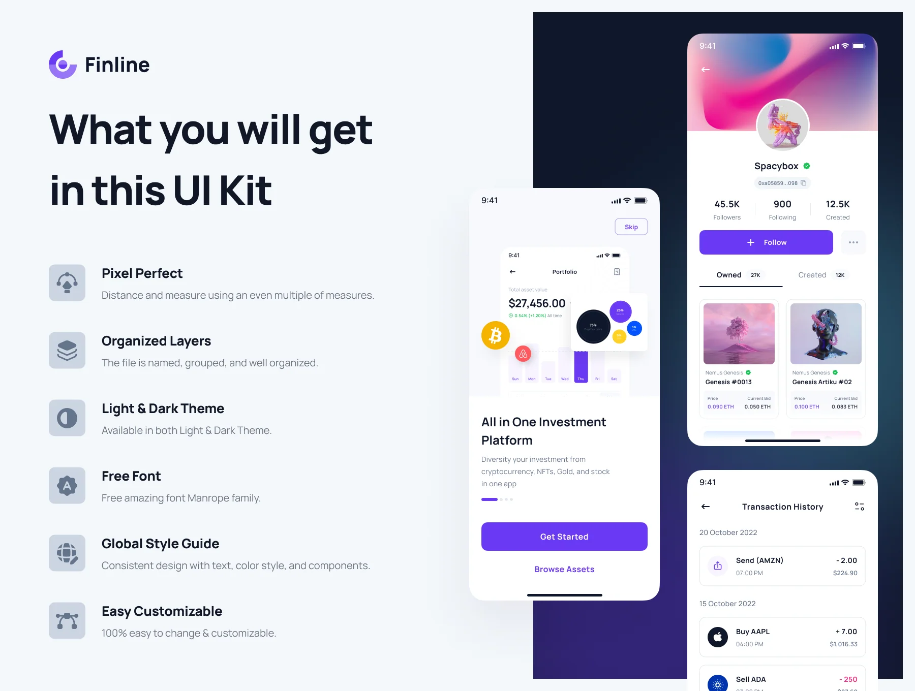 Finline - Investments & Finance App UI Kit 2