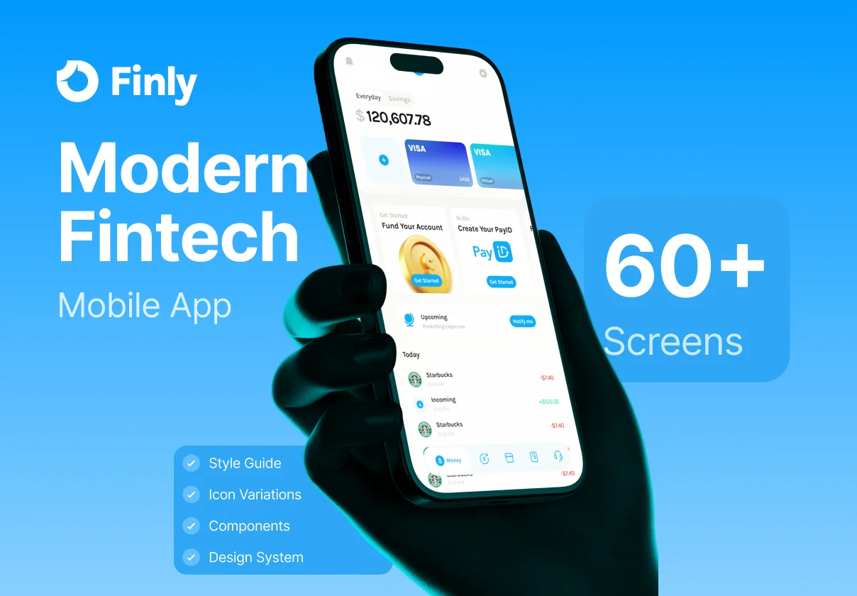 Finly — Modern Fintech & Mobile Banking UI Kit