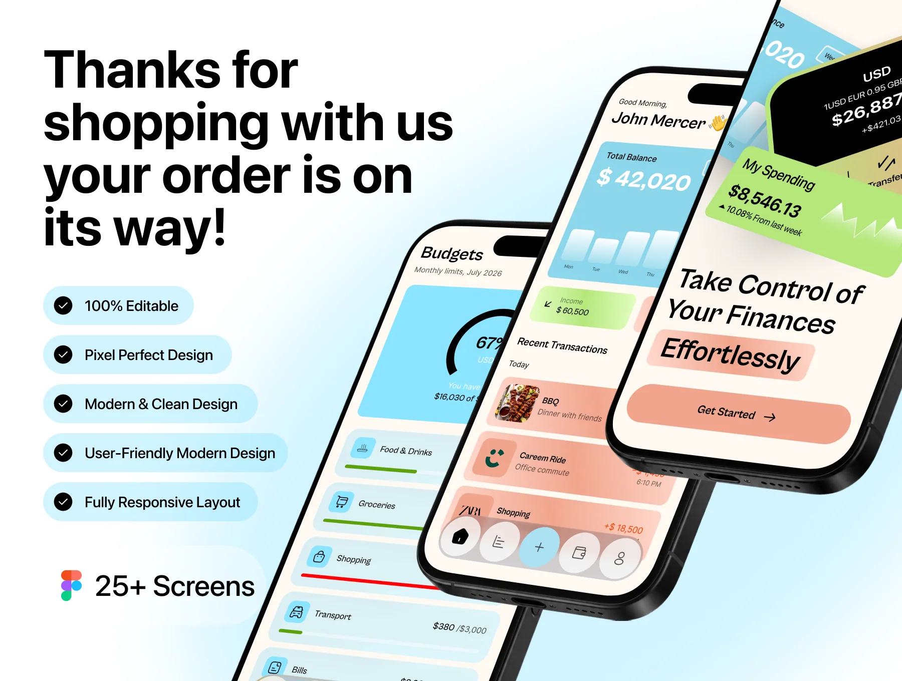 Finly - Personal Finance Tracker Mobile App UI Kit 6