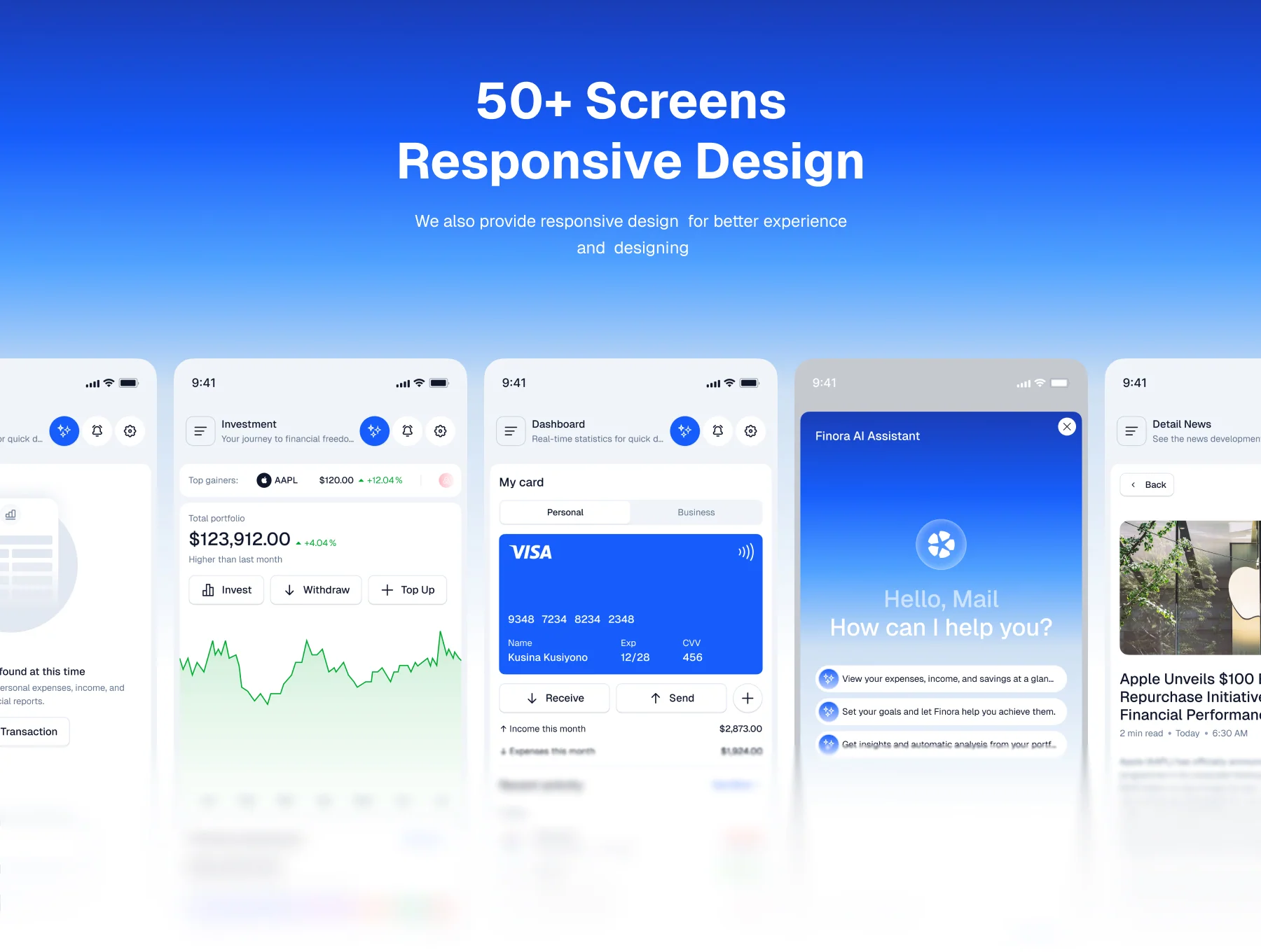 Finora – Finance Dashboard UI Kit 6
