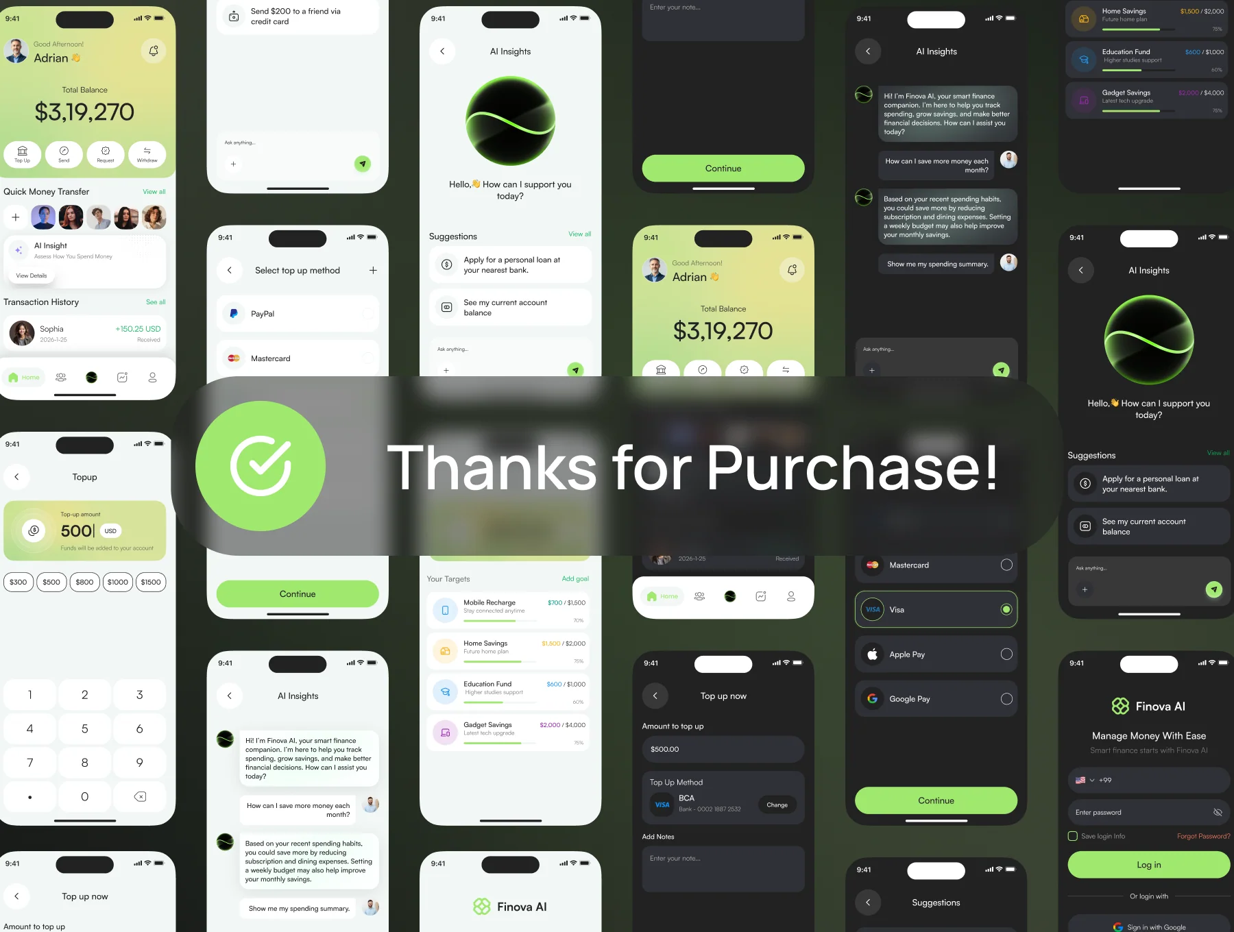 Finova AI – Finance Mobile App Figma UI Kit 6