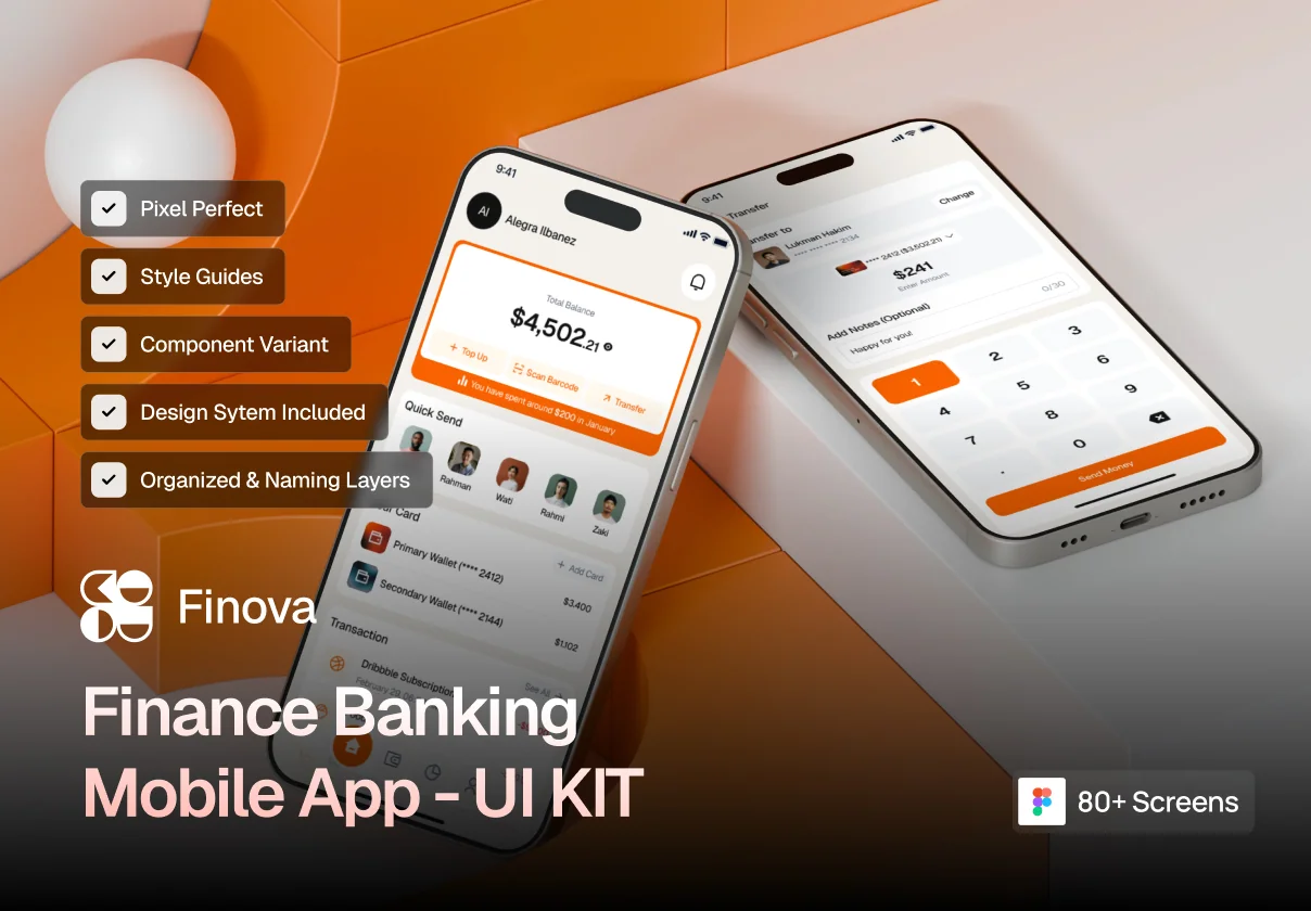 Finova - Finance Mobile App UI KIT