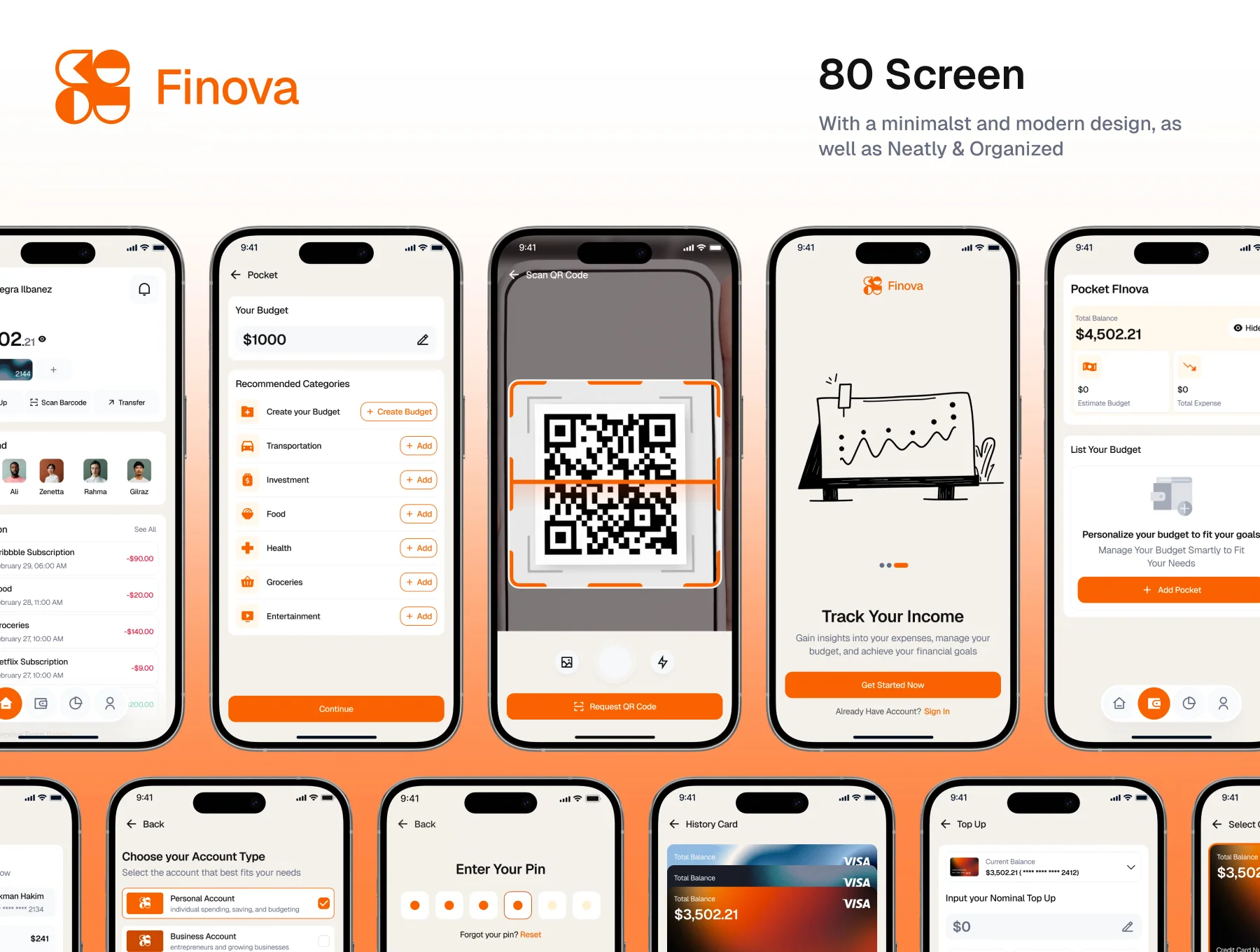 Finova - Finance Mobile App UI KIT 3