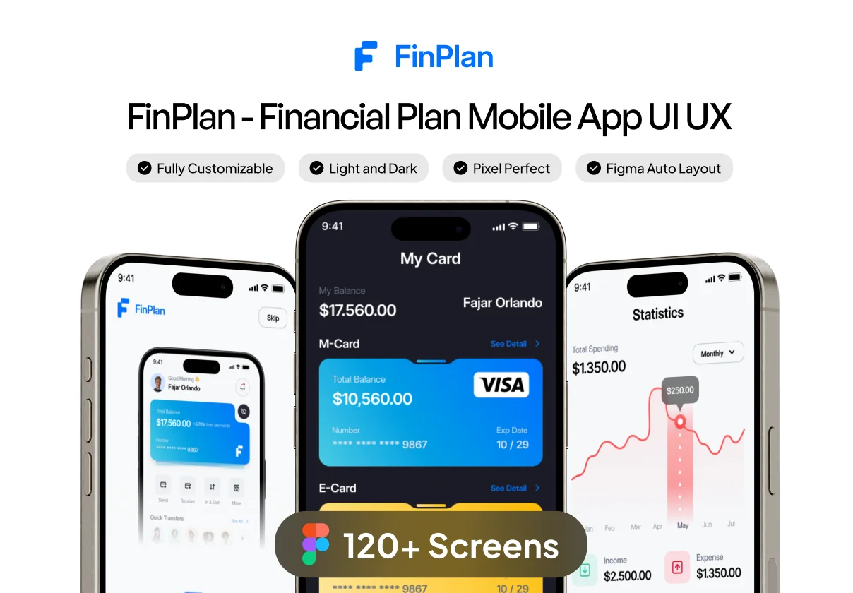 FinPlan - Financial Plan Mobile App UI UX