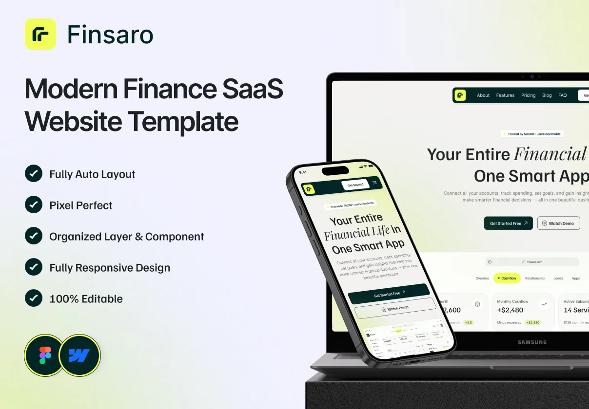 Finsaro - Modern Finance SaaS Website  Template