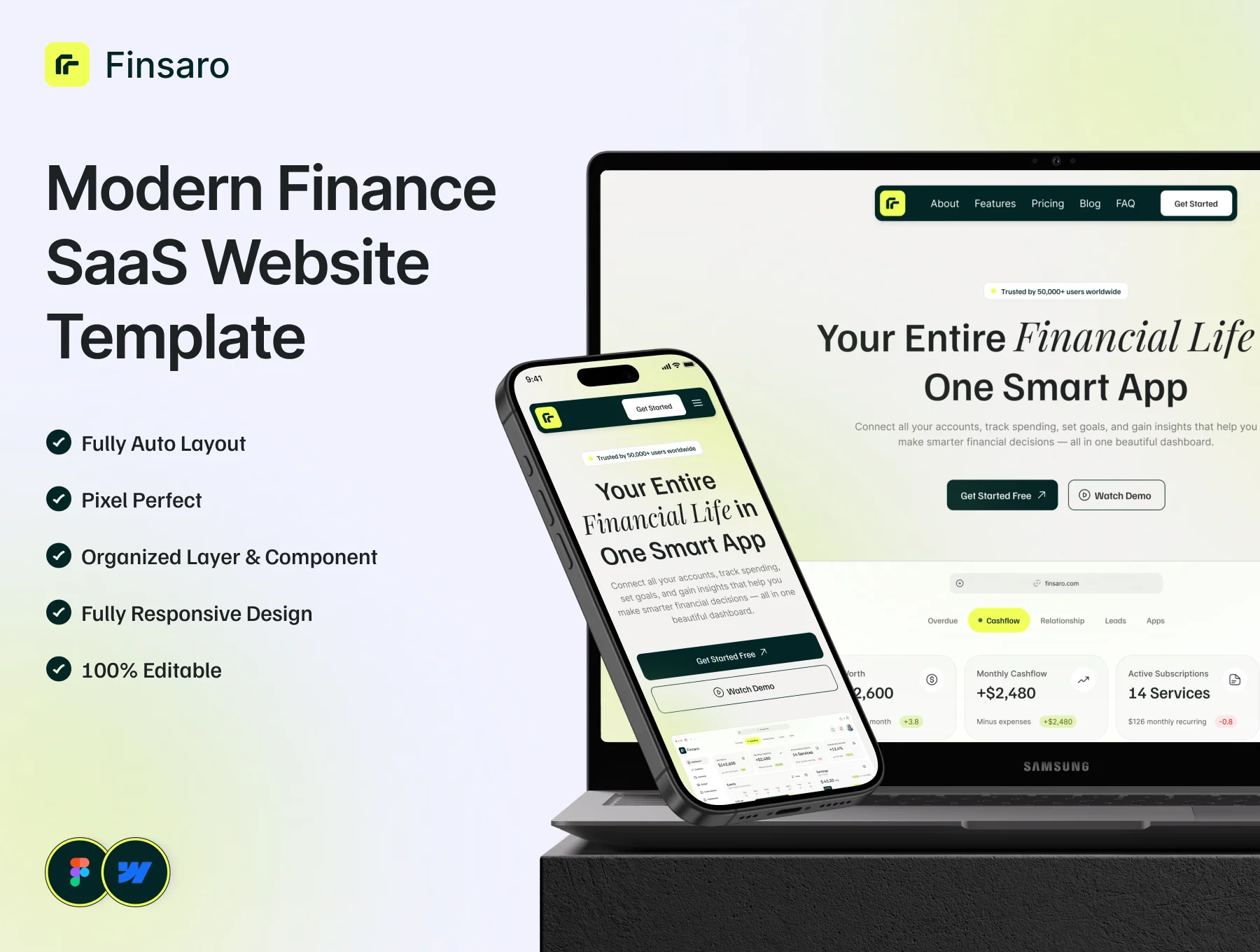 Finsaro - Modern Finance SaaS Website Template