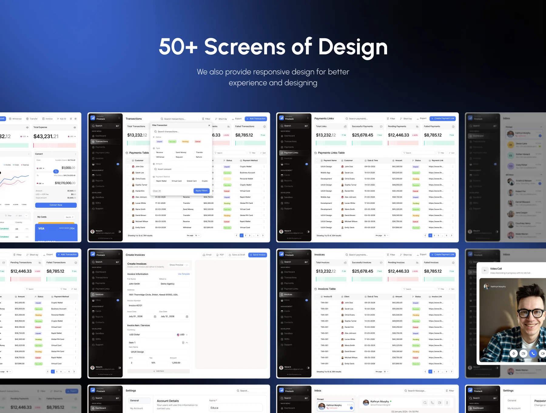 Finstack - Finance Management Dashboard UI Kit 4