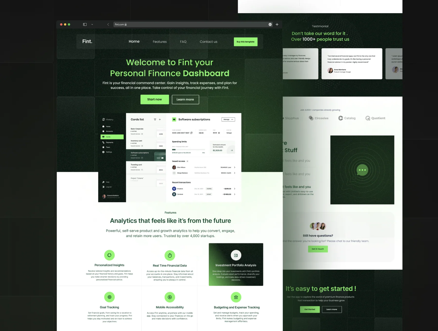 Fint - Modern Finance Landing Page Template 2