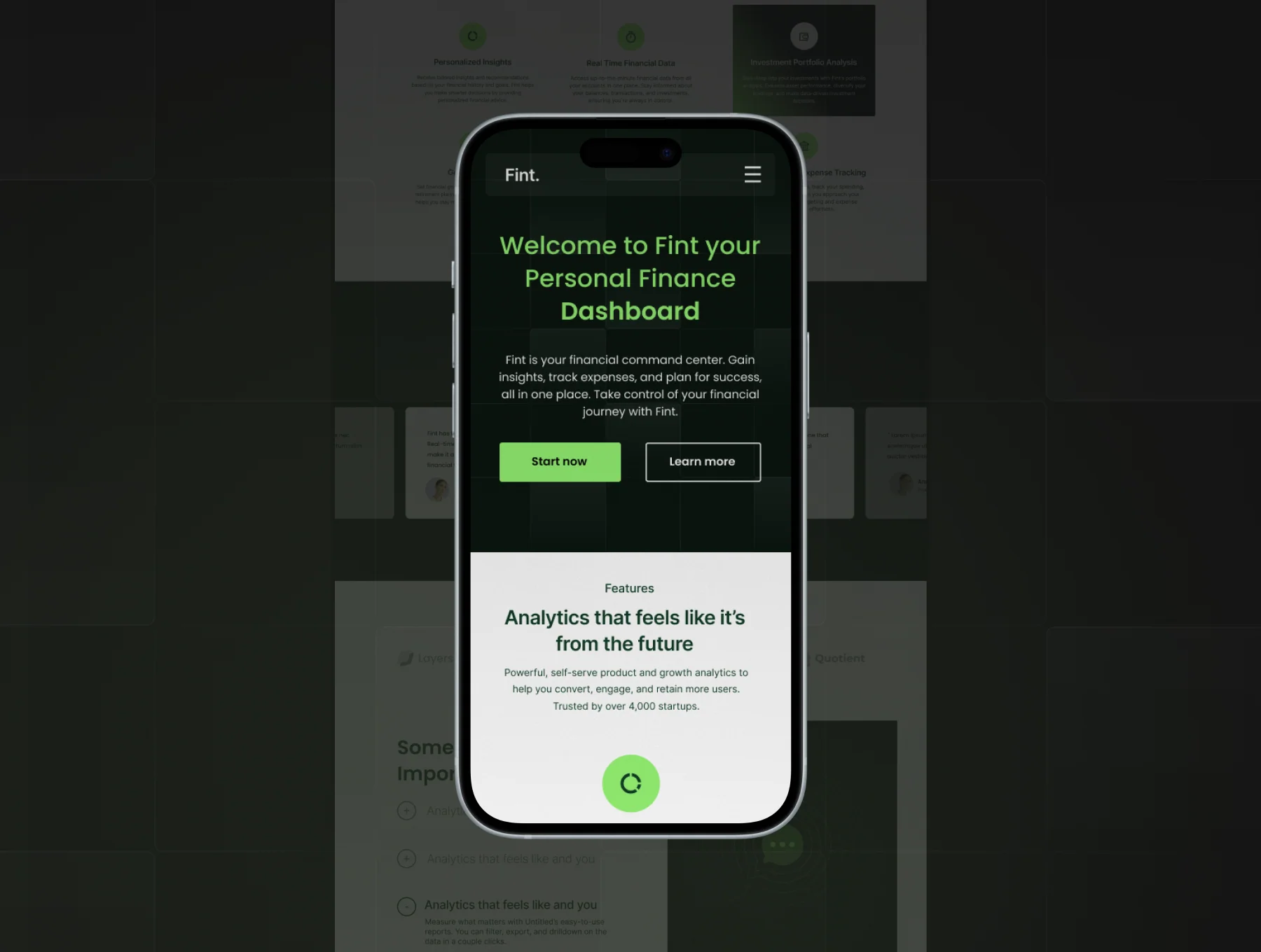 Fint - Modern Finance Landing Page Template 4
