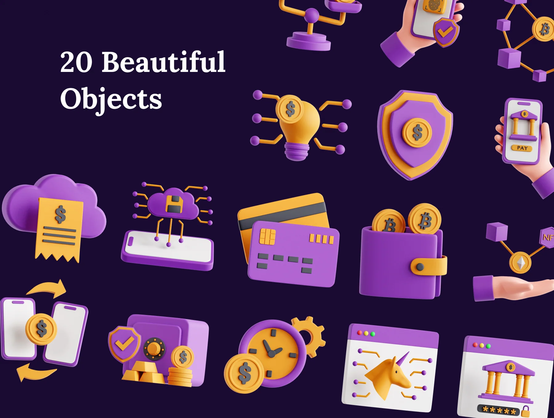 Fintech 3D Icon Set 6