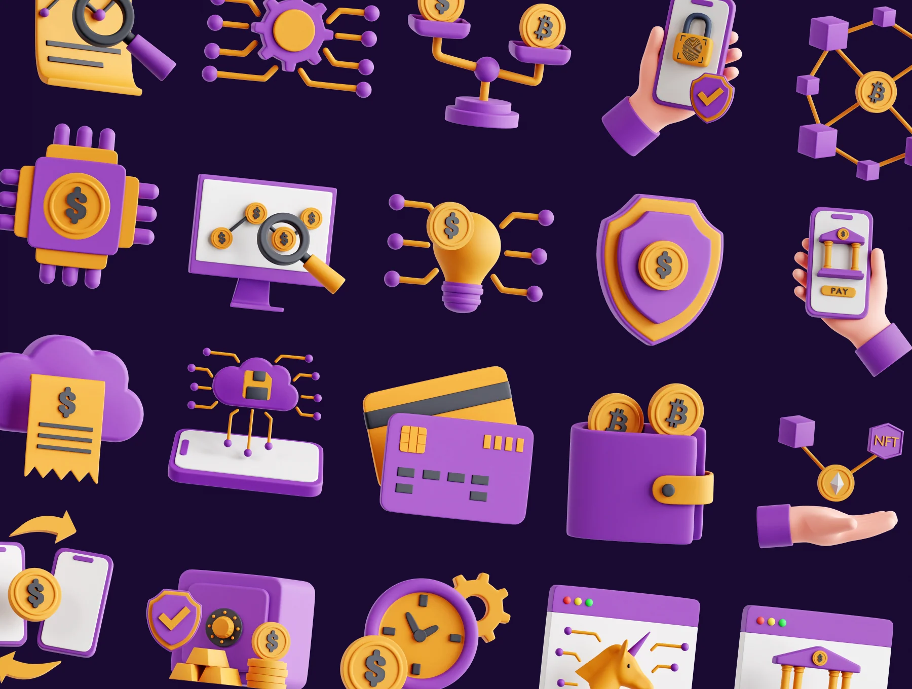 Fintech 3D Icon Set 7