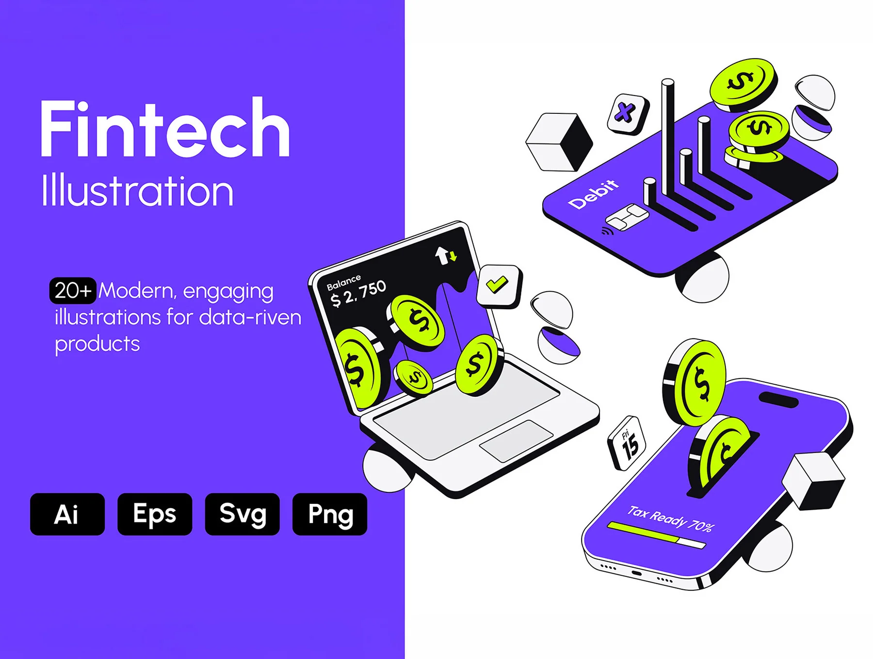 Fintech App Illustration Set