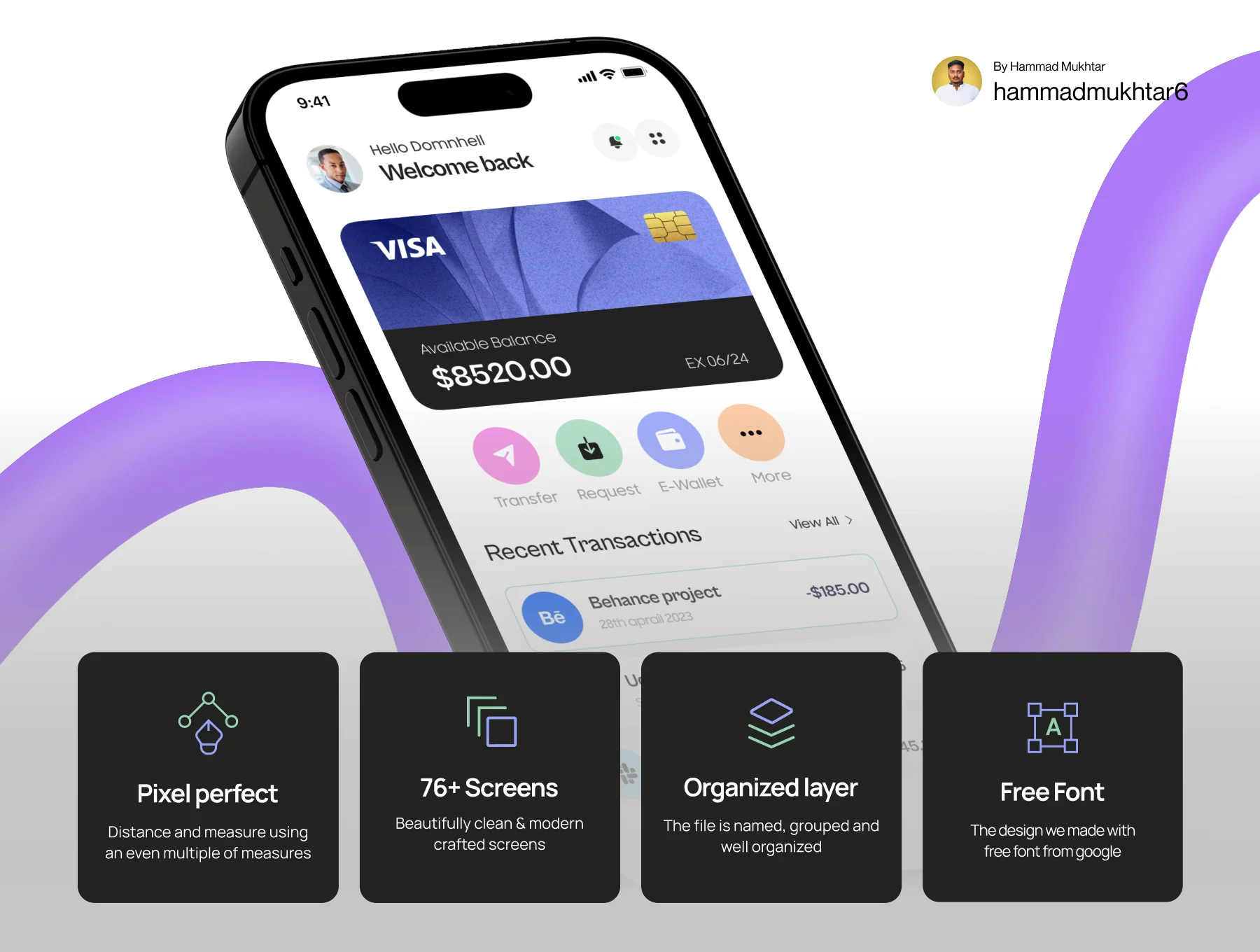 Fintech Mobile UI Kit for Startup Apps – 76+ Screens 2