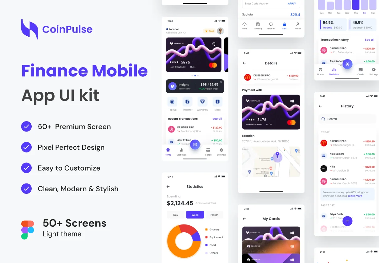 Fintech Finance Mobile App UI kit
