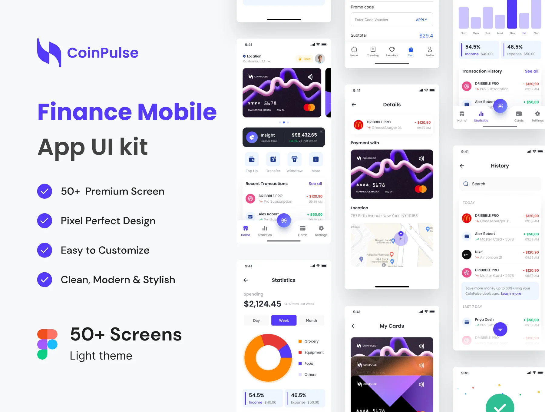 Coinpay Fintech Finance Mobile App UI kit