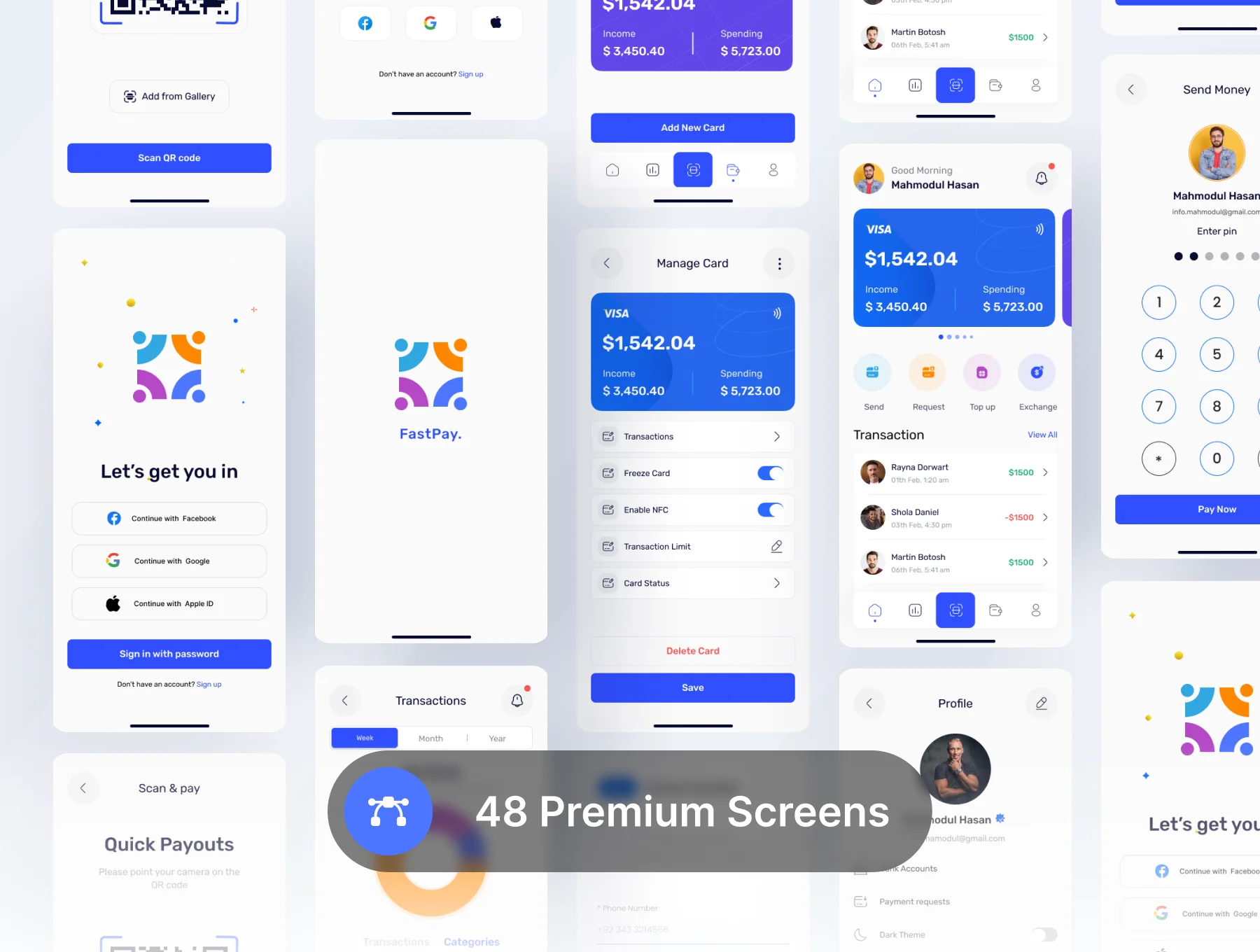Fastpay - Fintech Finance Mobile App UI Kit 3