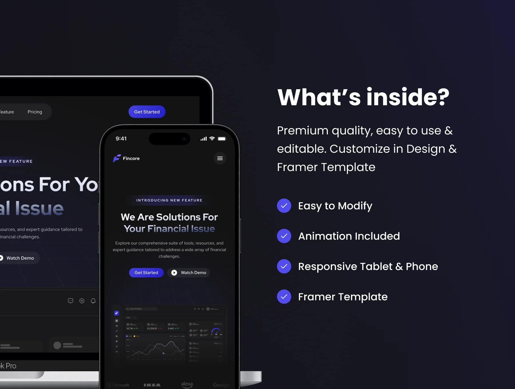 Fincore - Landing Page Kit Template for Fintech 5