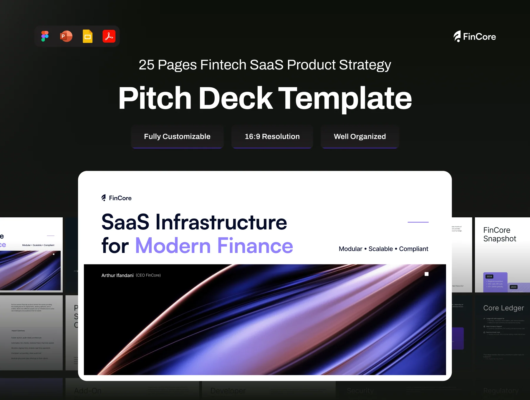 Fintech SaaS Product Strategy Pitch Deck - Fincore