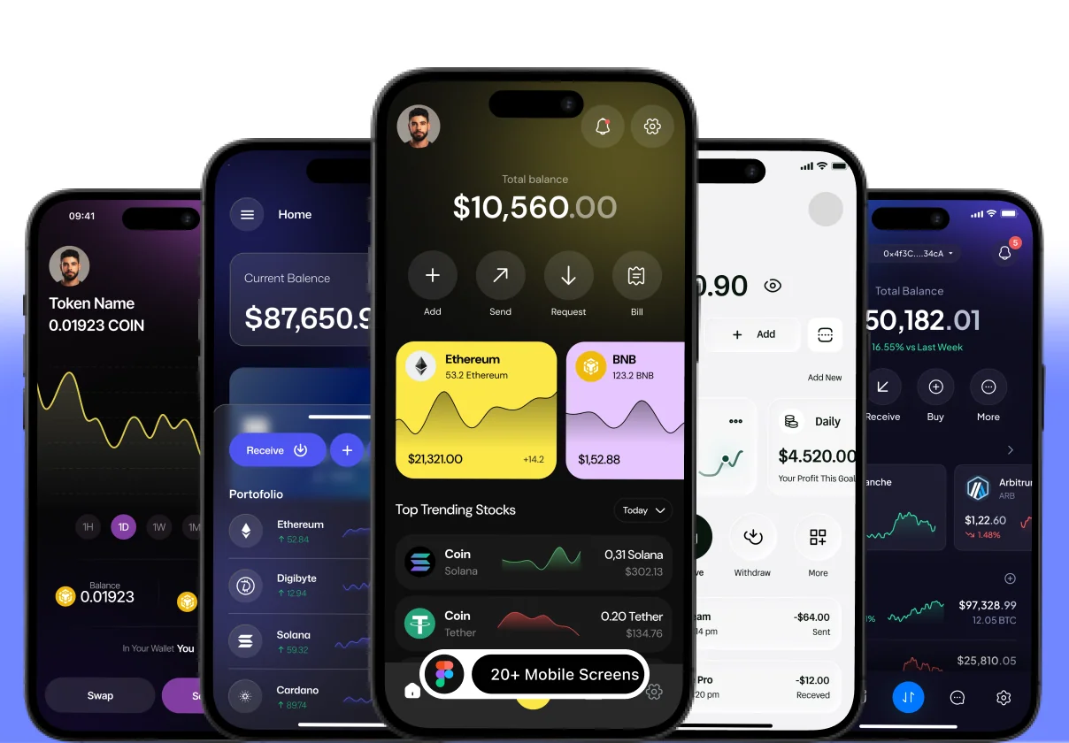 Fintech UI Kit — Banking & Trading Screens