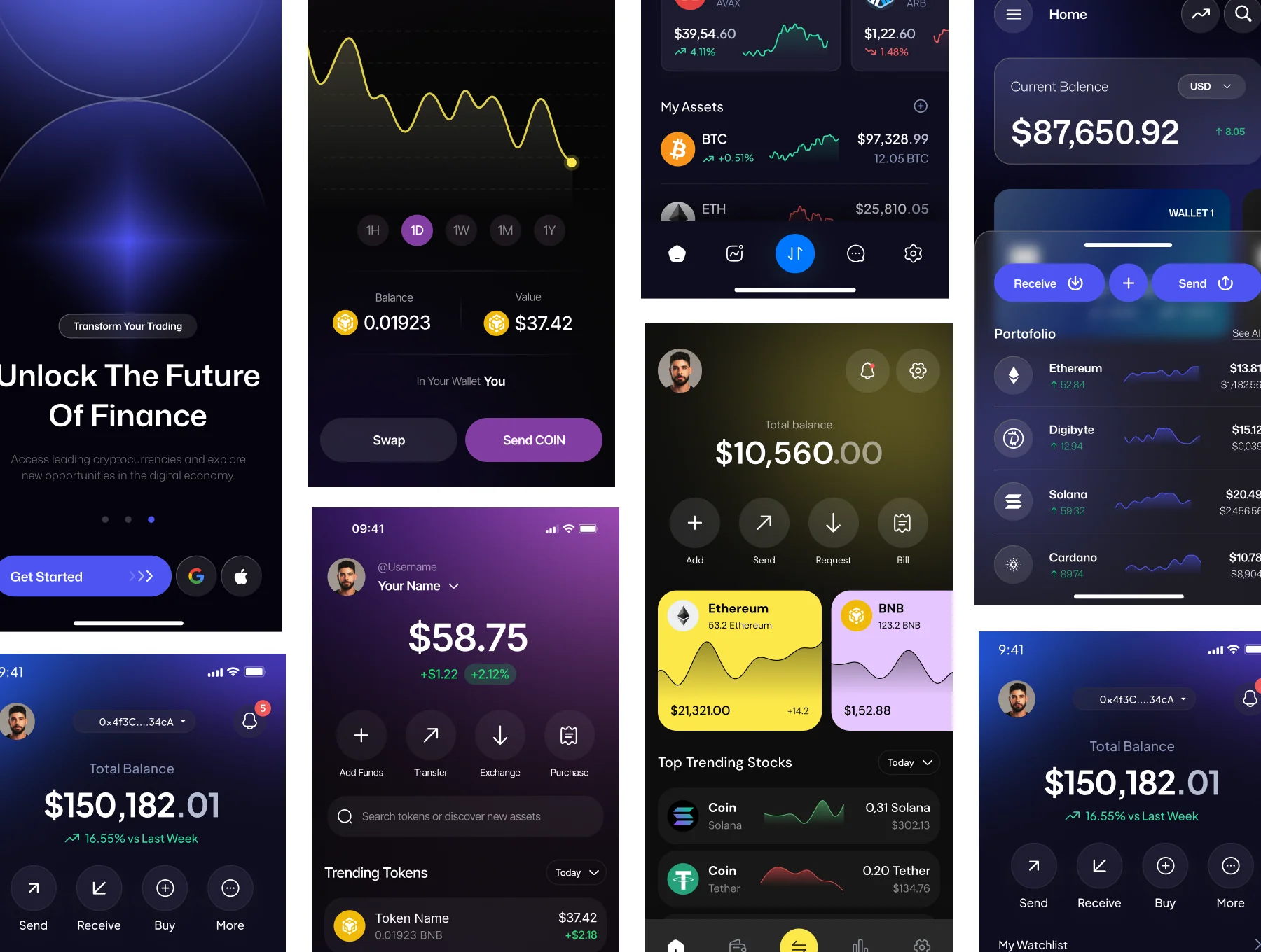 Fintech UI Kit — Banking & Trading Screens 4