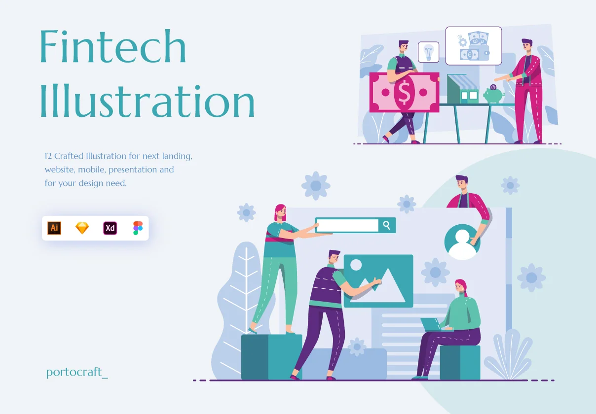Fintech Unique Illustration Team!