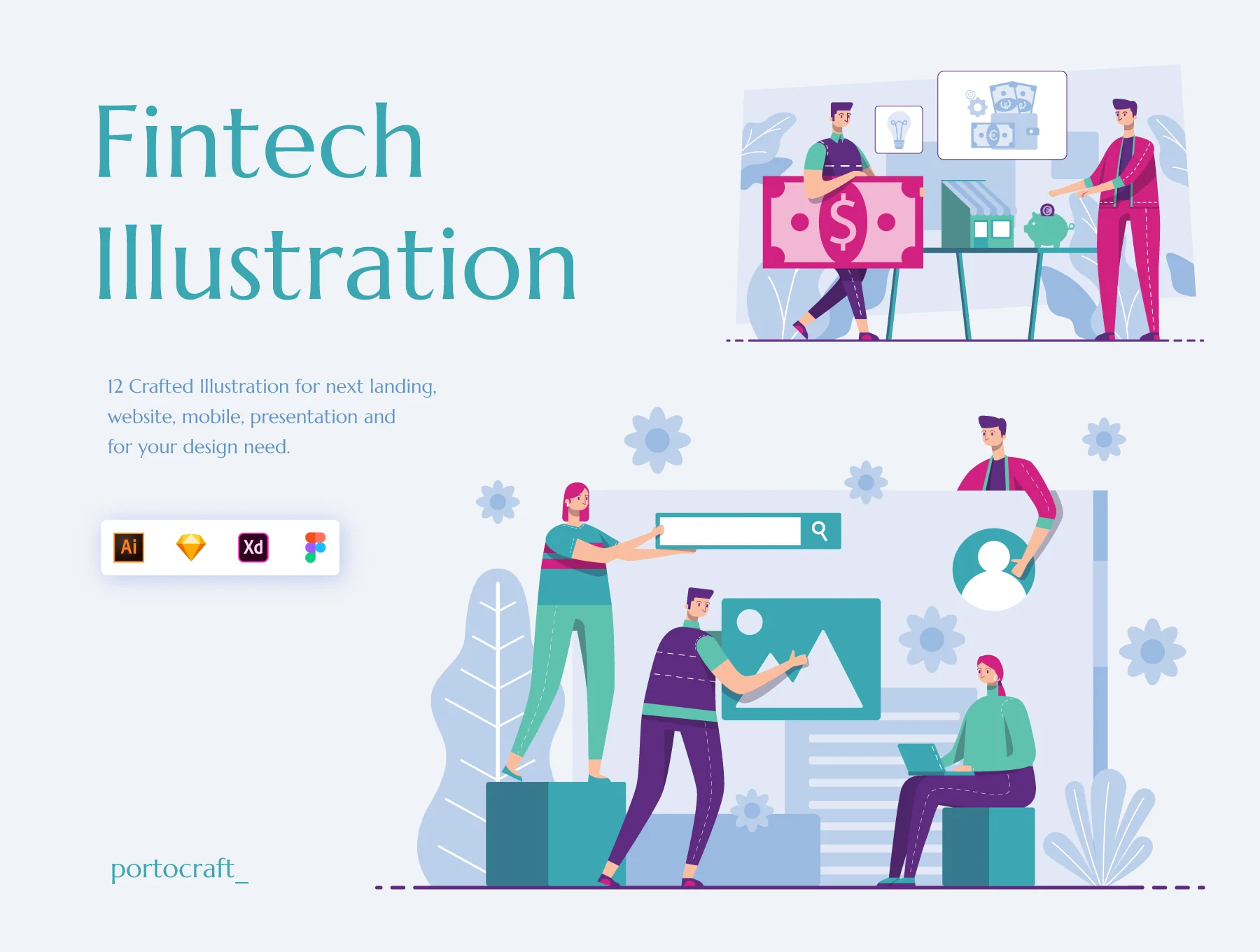 Fintech Unique Illustration Team!