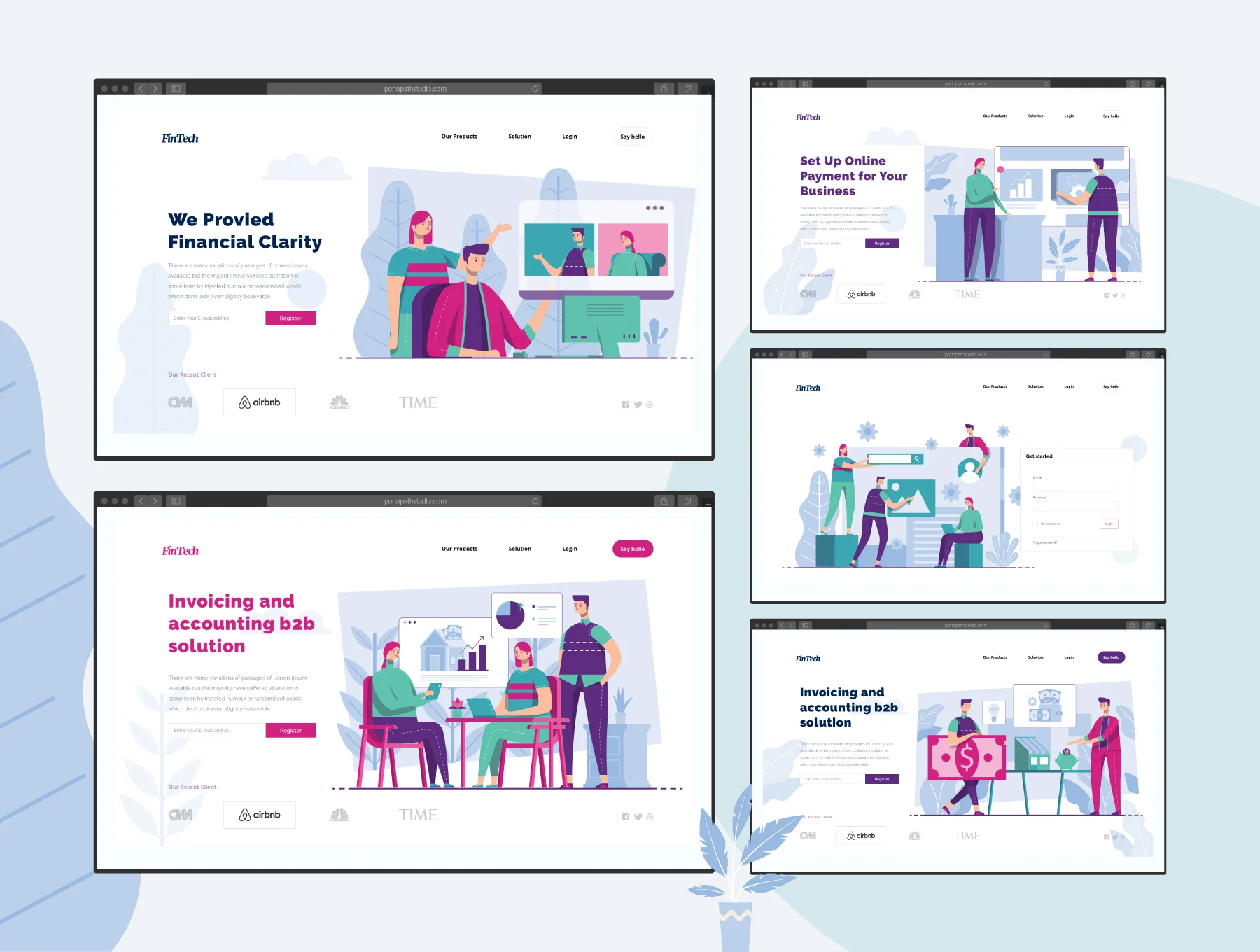 Fintech Unique Illustration Team! 4