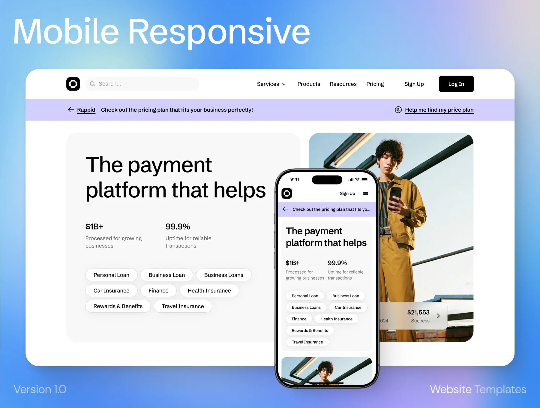 Fintech Website Templates 6