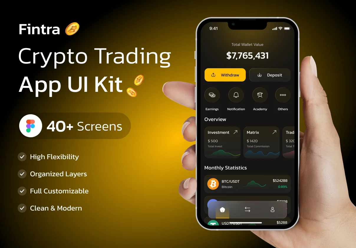 Fintra - Crypto Trading App UI Kit