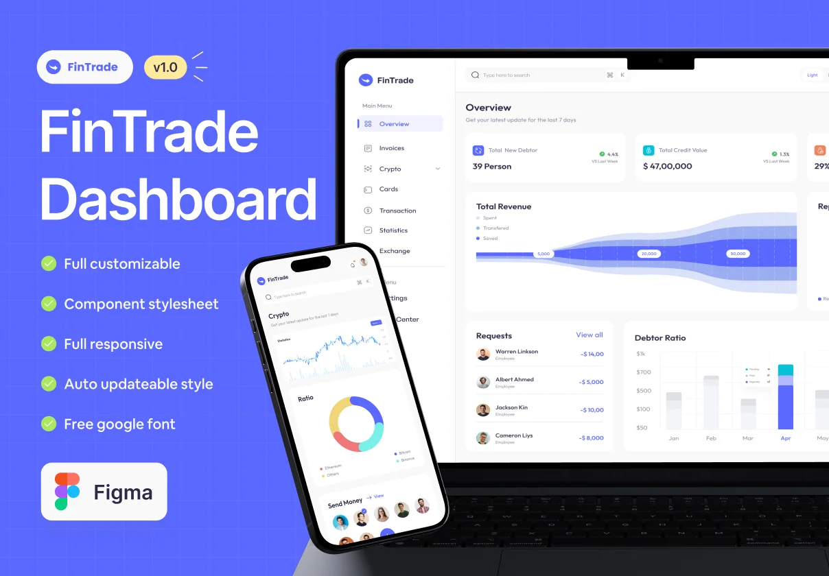 FinTrade - Finance Sales Management Web App Ui Kit