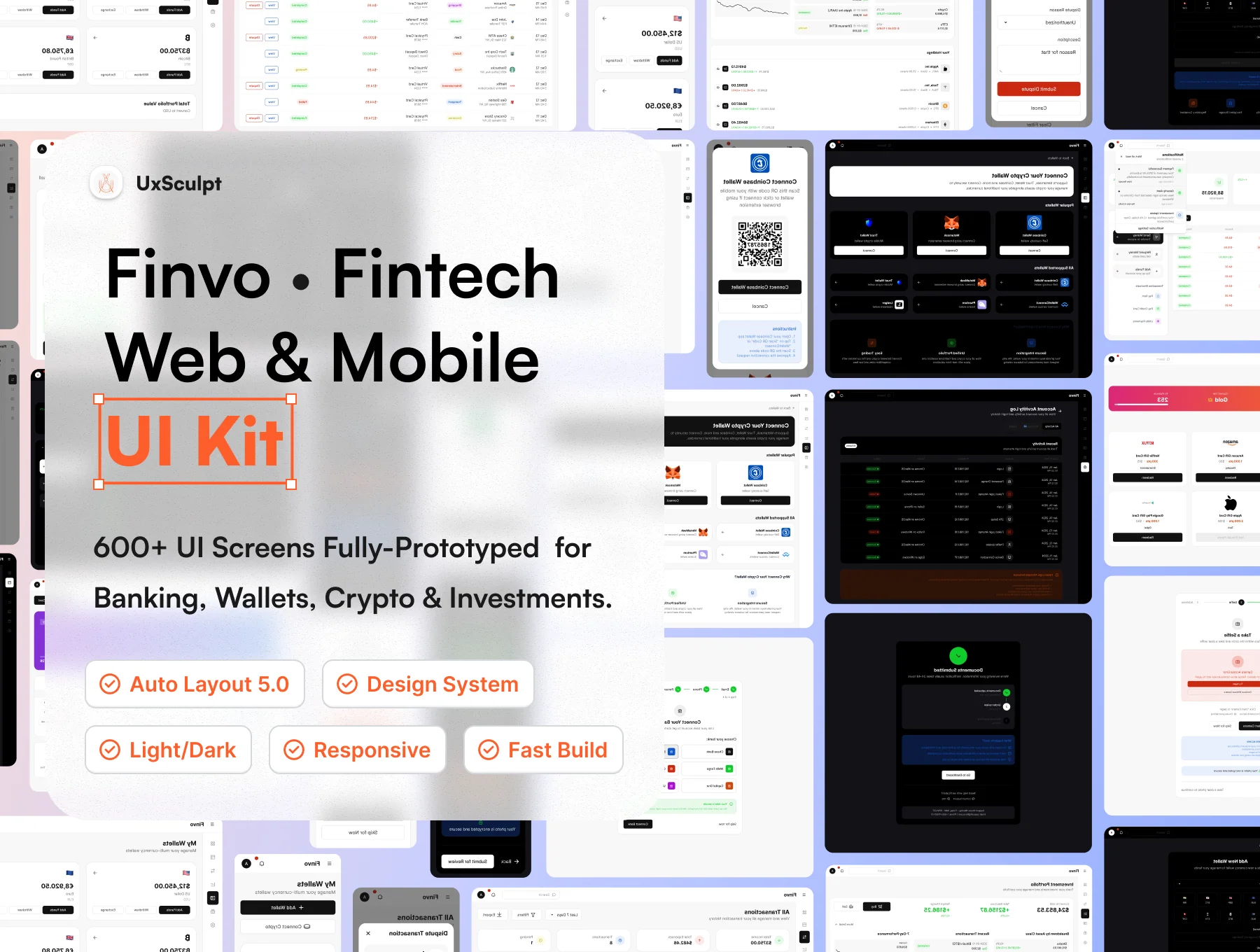 Finvo – Fintech Web & Mobile UI Kit (600+ Screens)