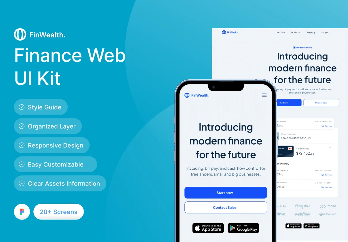Finwealth - Fintech Website UI Kit