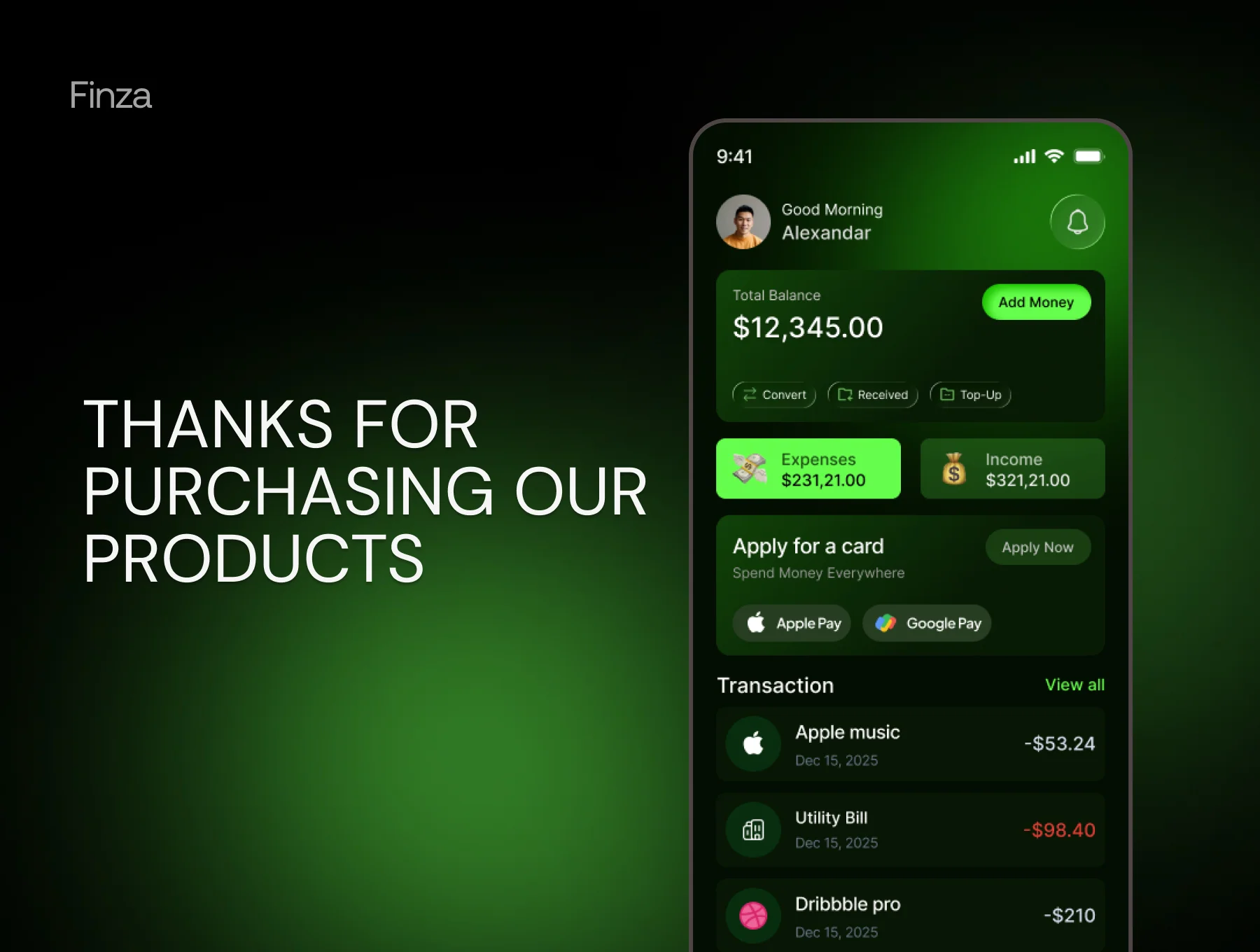 Finza – Finance Mobile App UI Kit 6