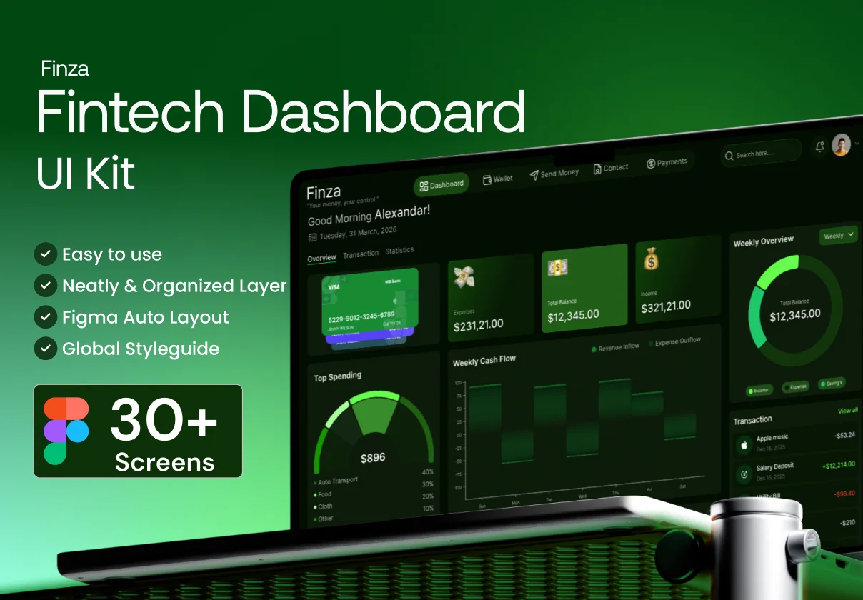 Finza – Fintech Dashboard UI Kit