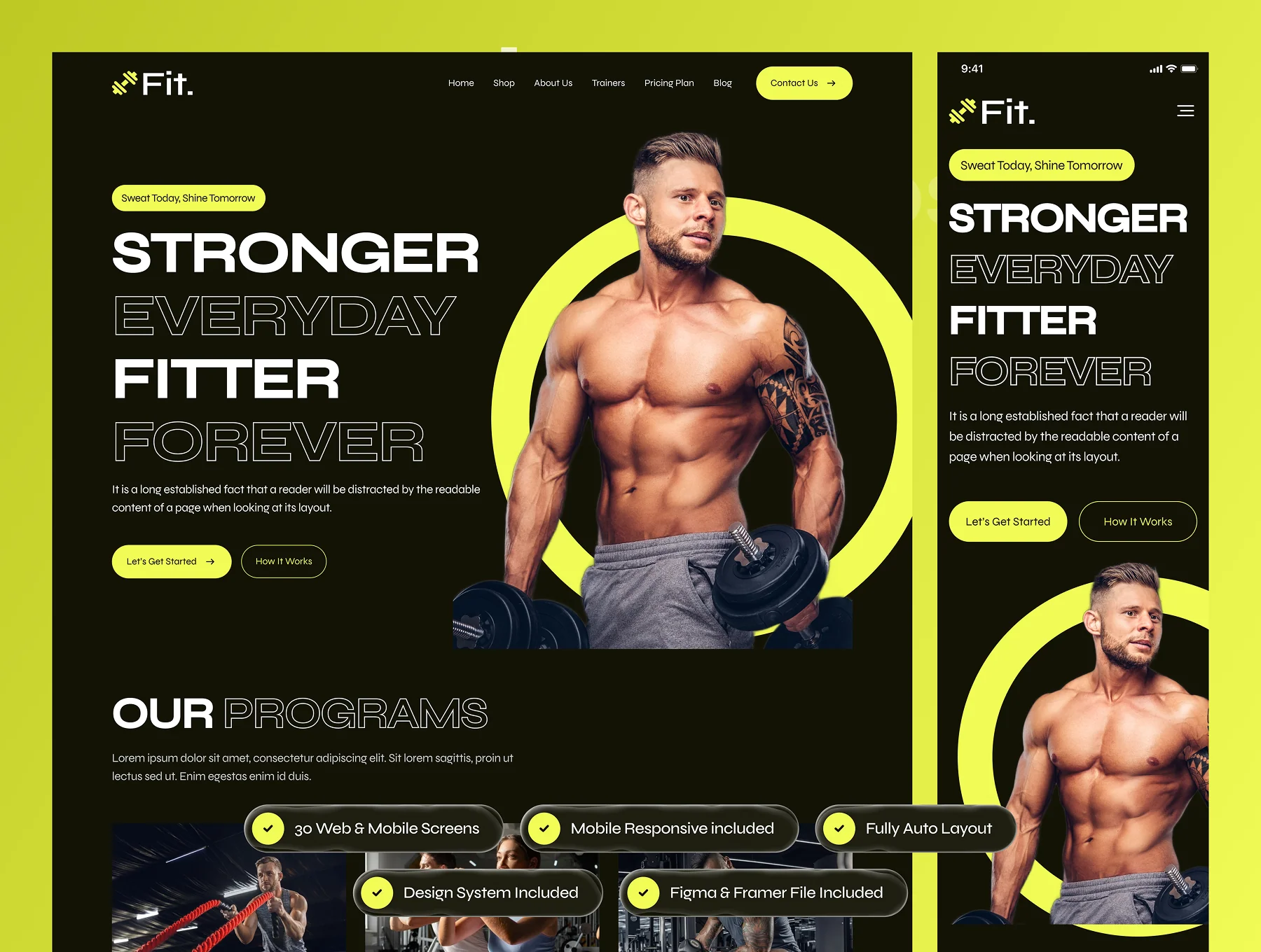 Fit - Fitness Workout Website Framer Template