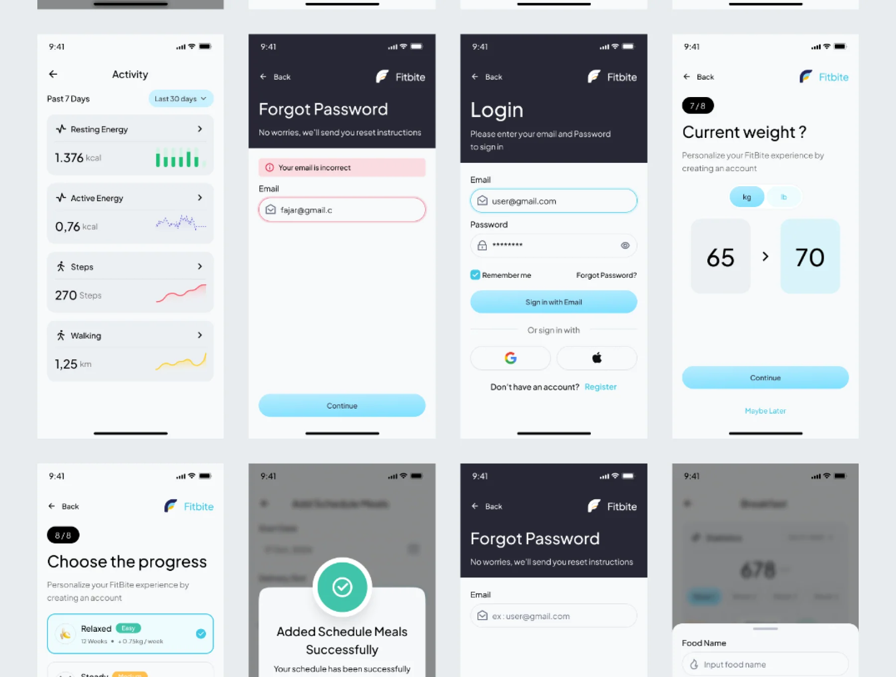FitBite - Diet Tracker Mobile App UI KIT 5