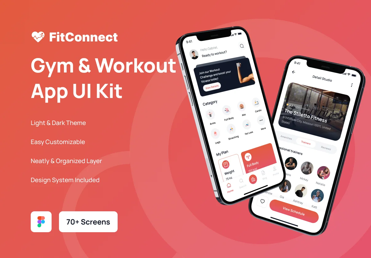 FitConnect - Fitness and Workout App UI Kit