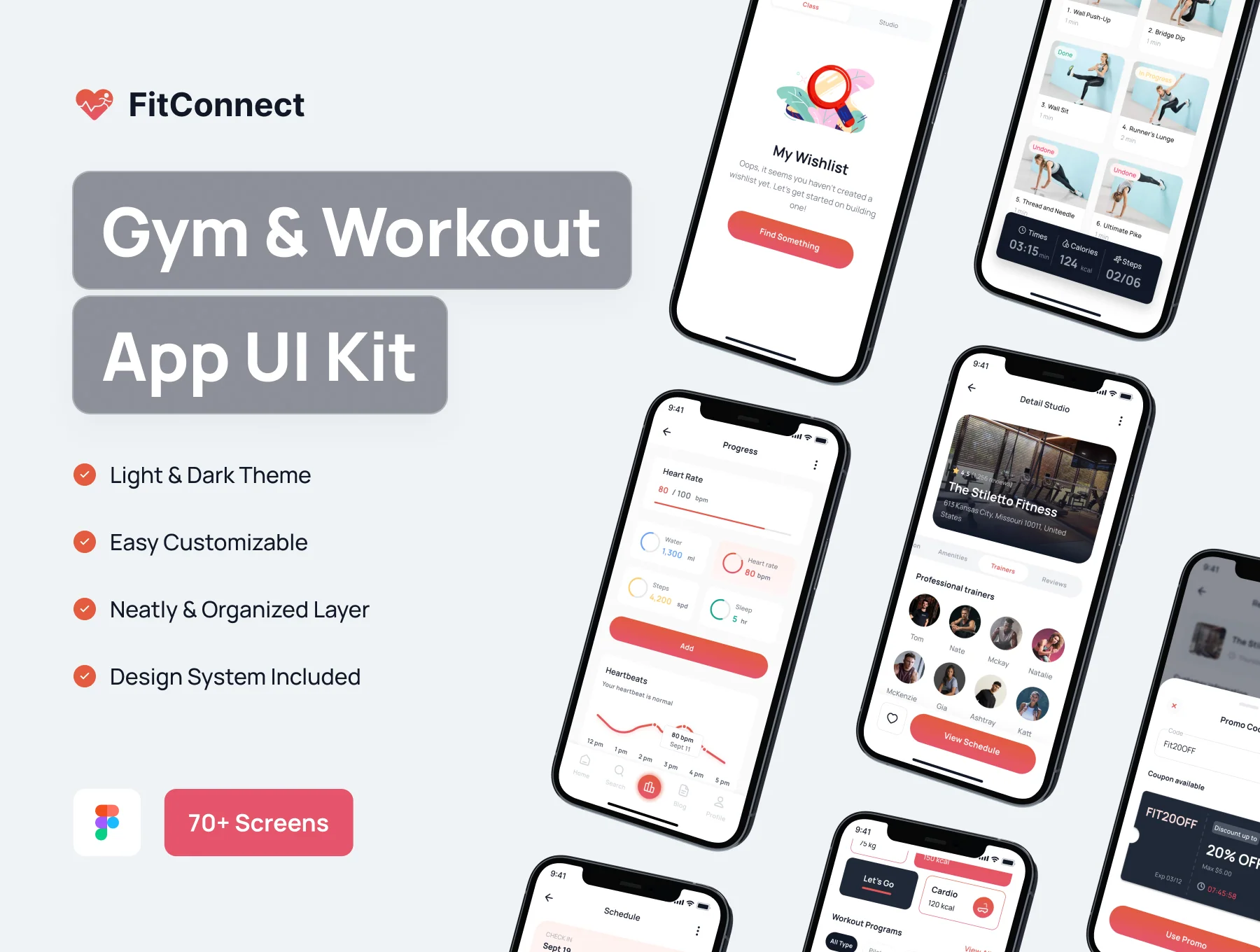 FitConnect - Fitness and Workout App UI Kit