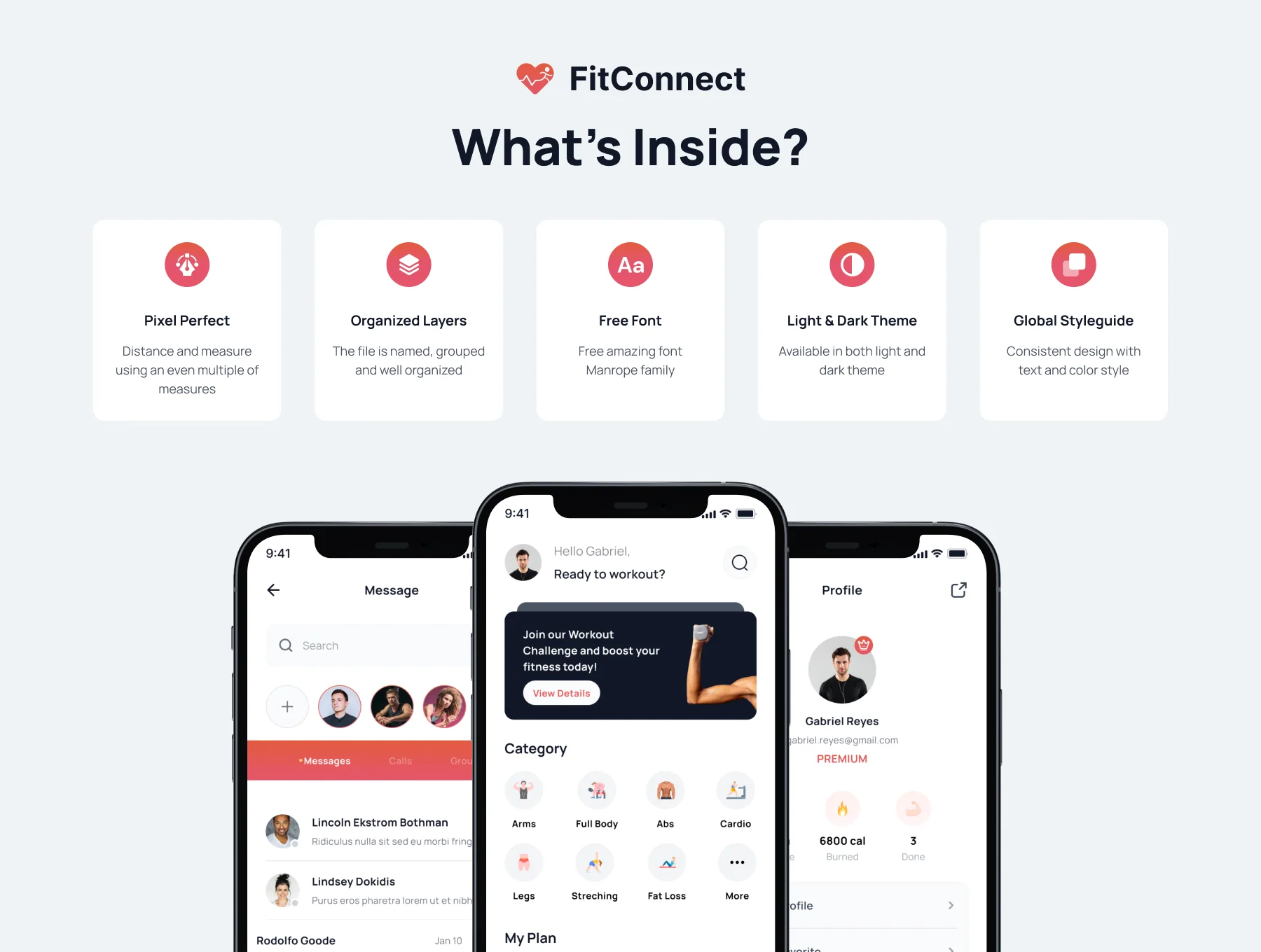 FitConnect  - Fitness and Workout App UI Kit 3