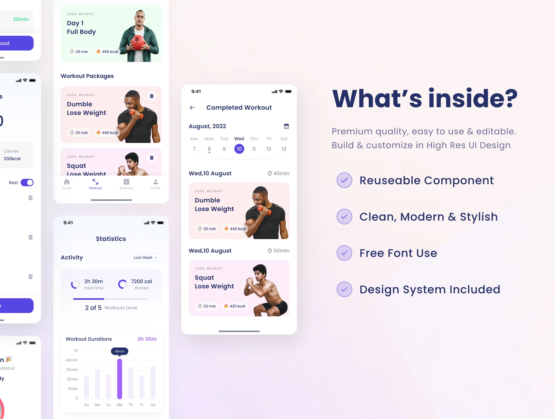 Fitfe - Workout Fitness Mobile App UI Kit 2
