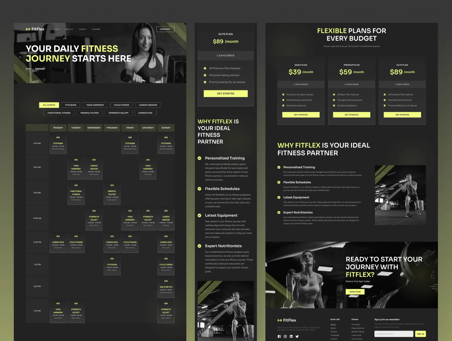 FitFlex - Fitness Studio Website Framer Template 4