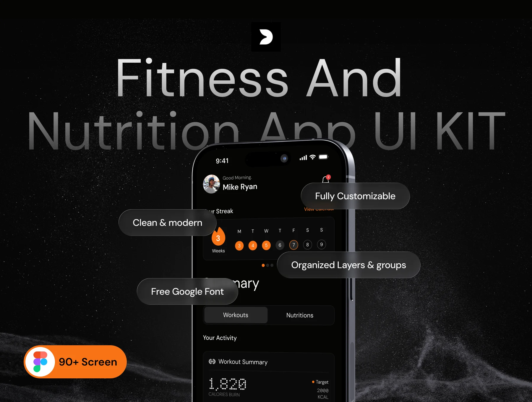 FitFlow – Fitness & Nutrition App UI Kit