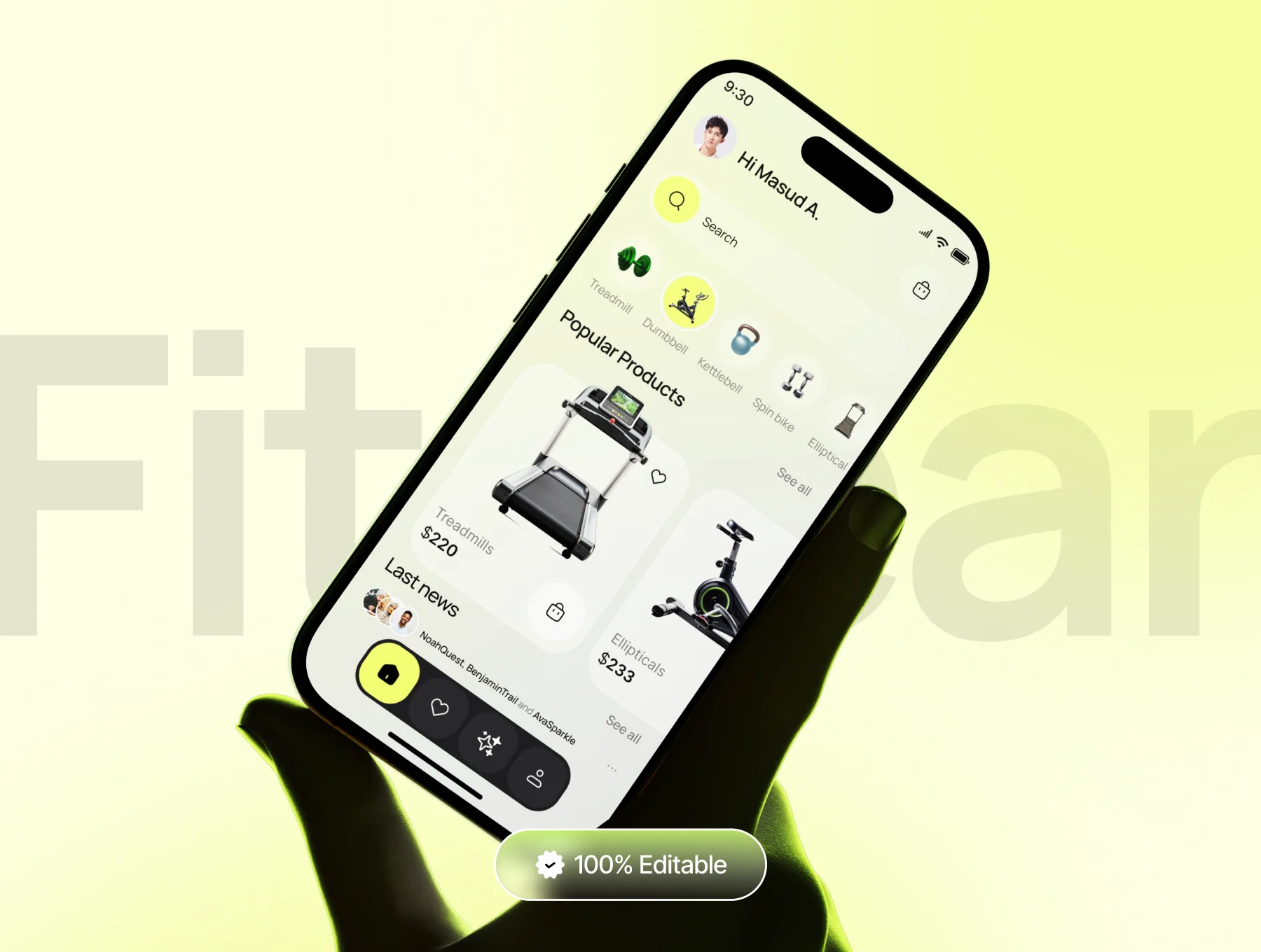 Fitgear - AI Fitness Equipment Ecommerce Shop App UI Kit 5