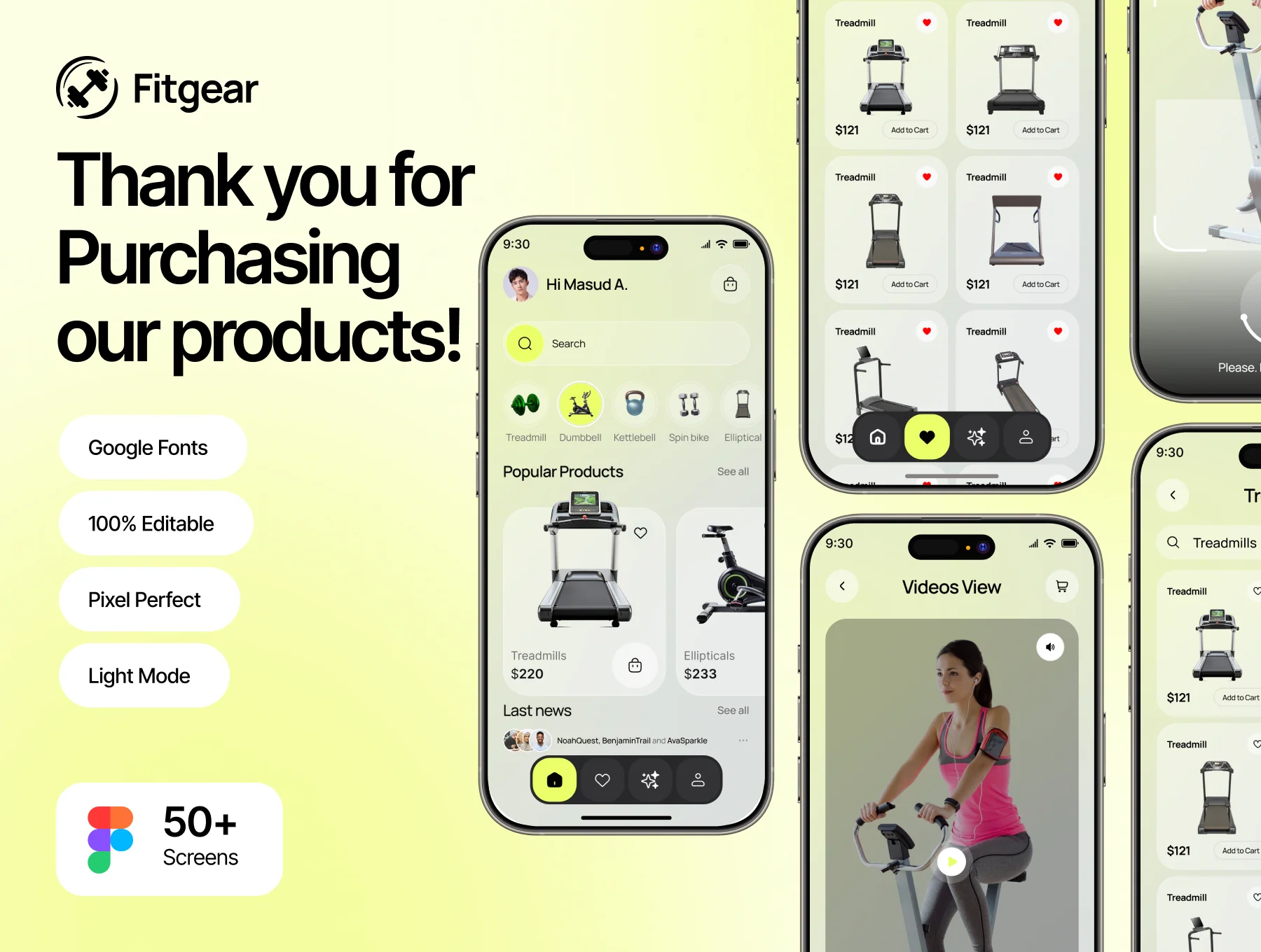 Fitgear - AI Fitness Equipment Ecommerce Shop App UI Kit 6