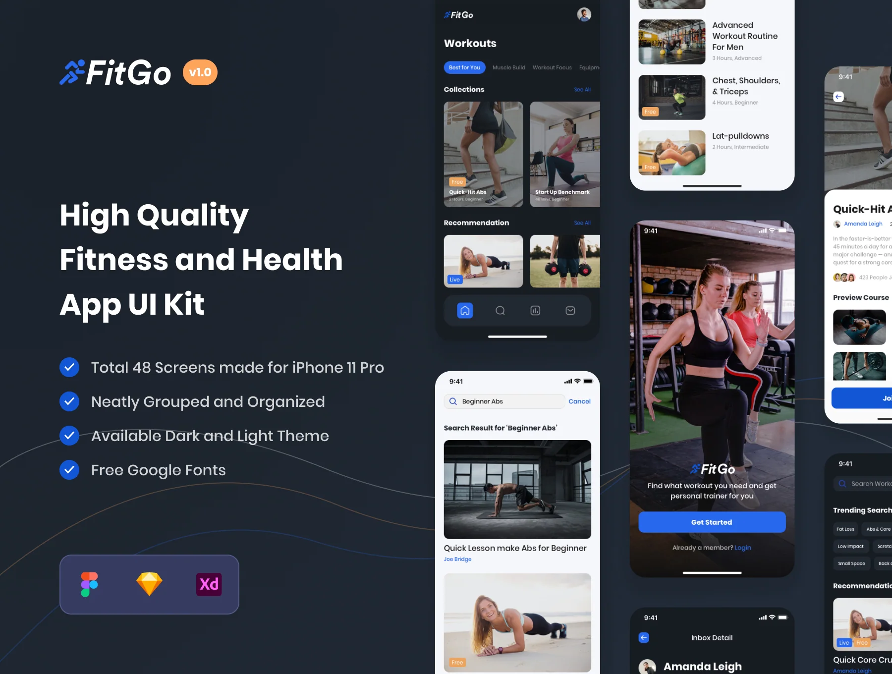 FitGo - Fitness and Health App UI Kit