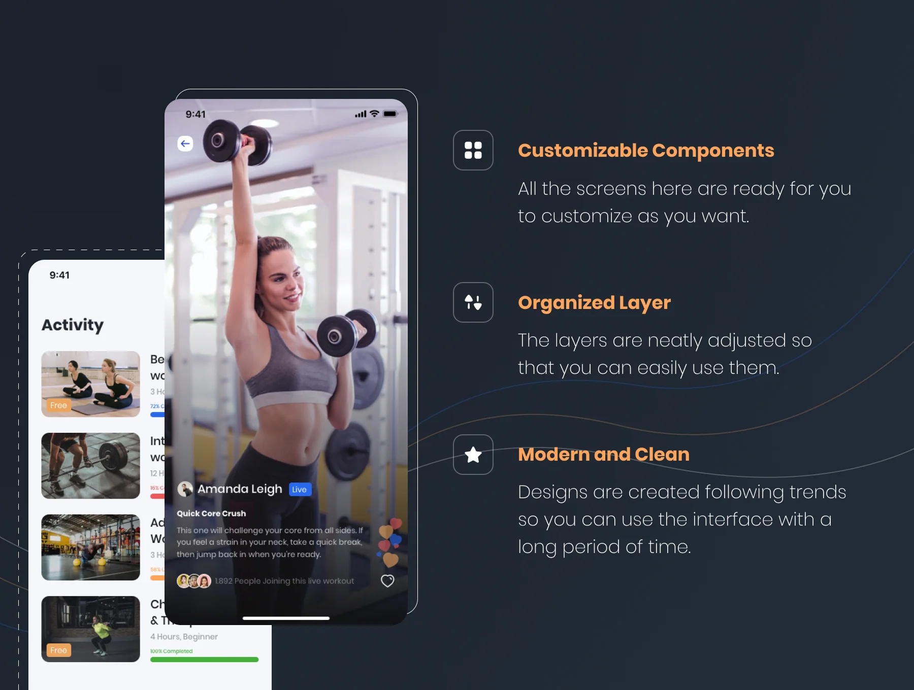 FitGo - Fitness and Health App UI Kit 2
