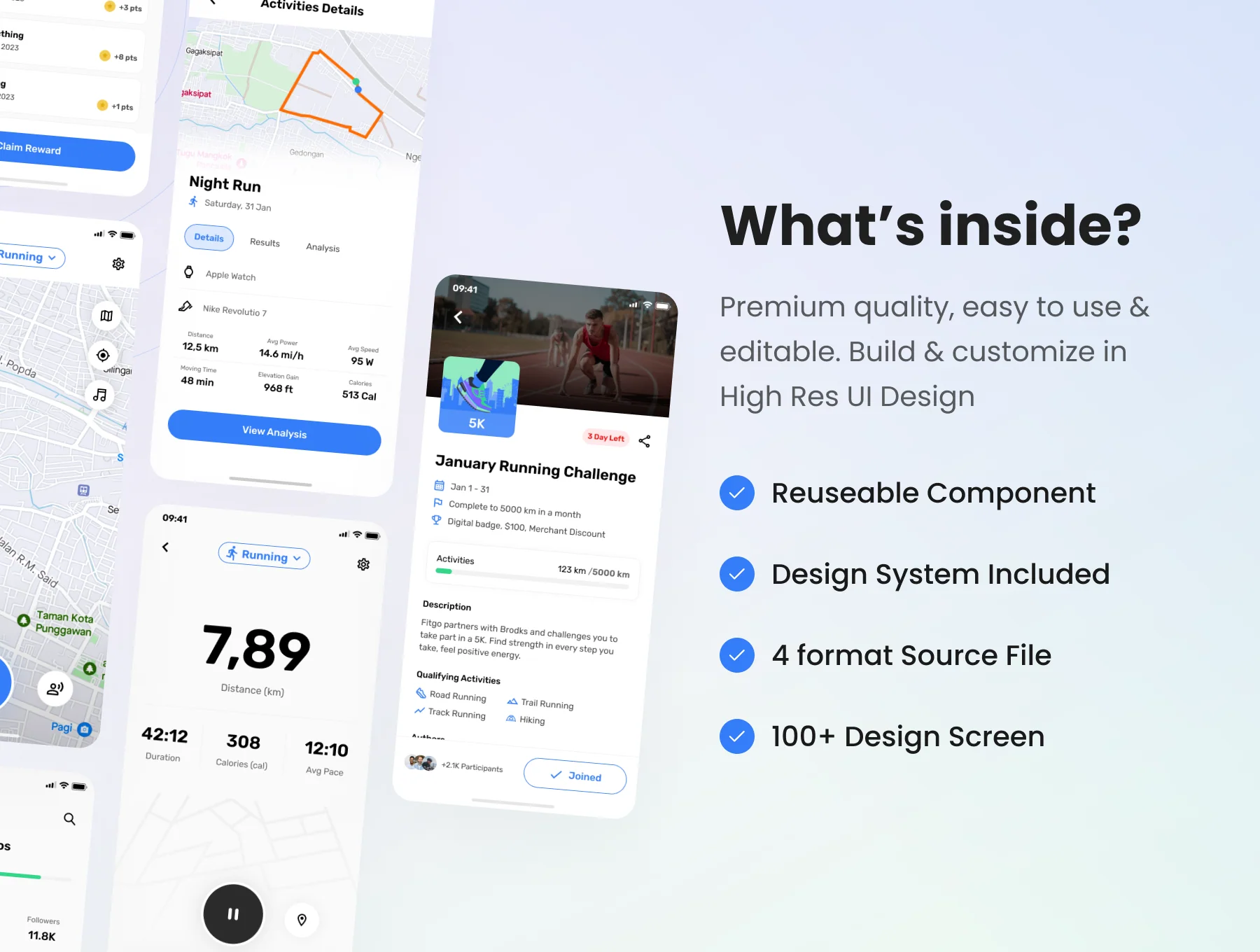 Fitgo -Mobile Sport App Tracker UI Kit 2