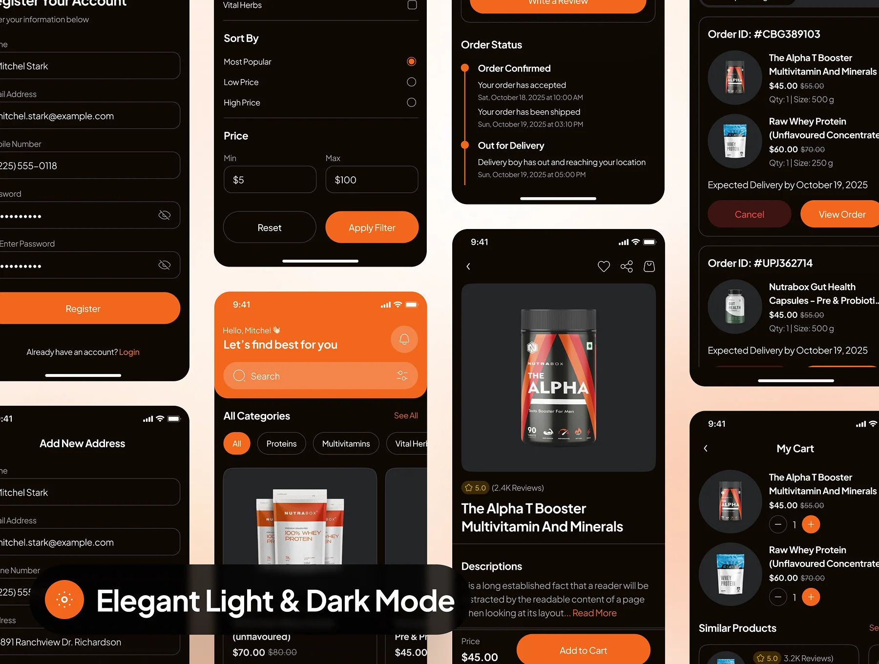 FitIQ - Health Supplement Ecommerce App UI Kit 8