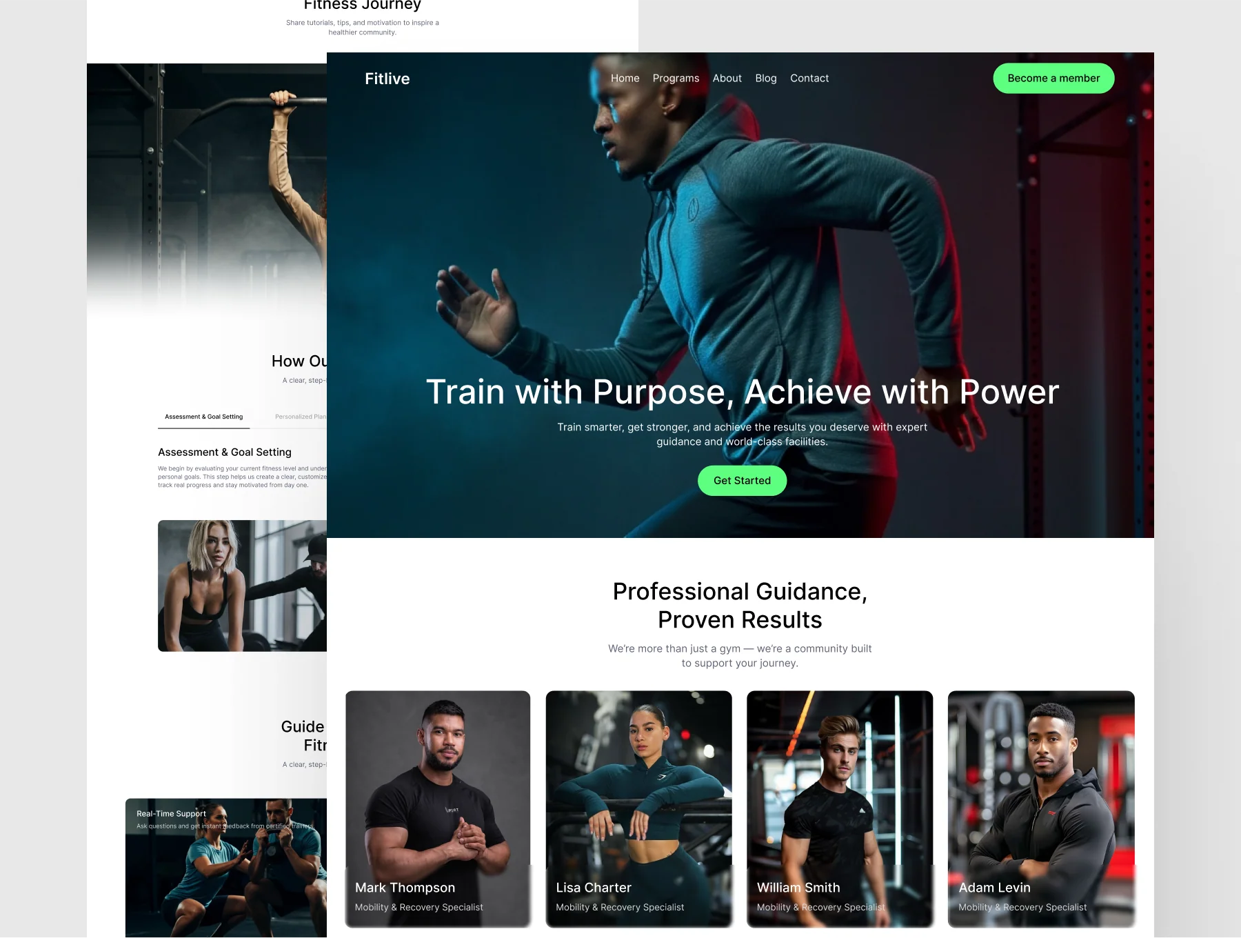 Fitlive - Modern Fitness Landing Page UI Kit