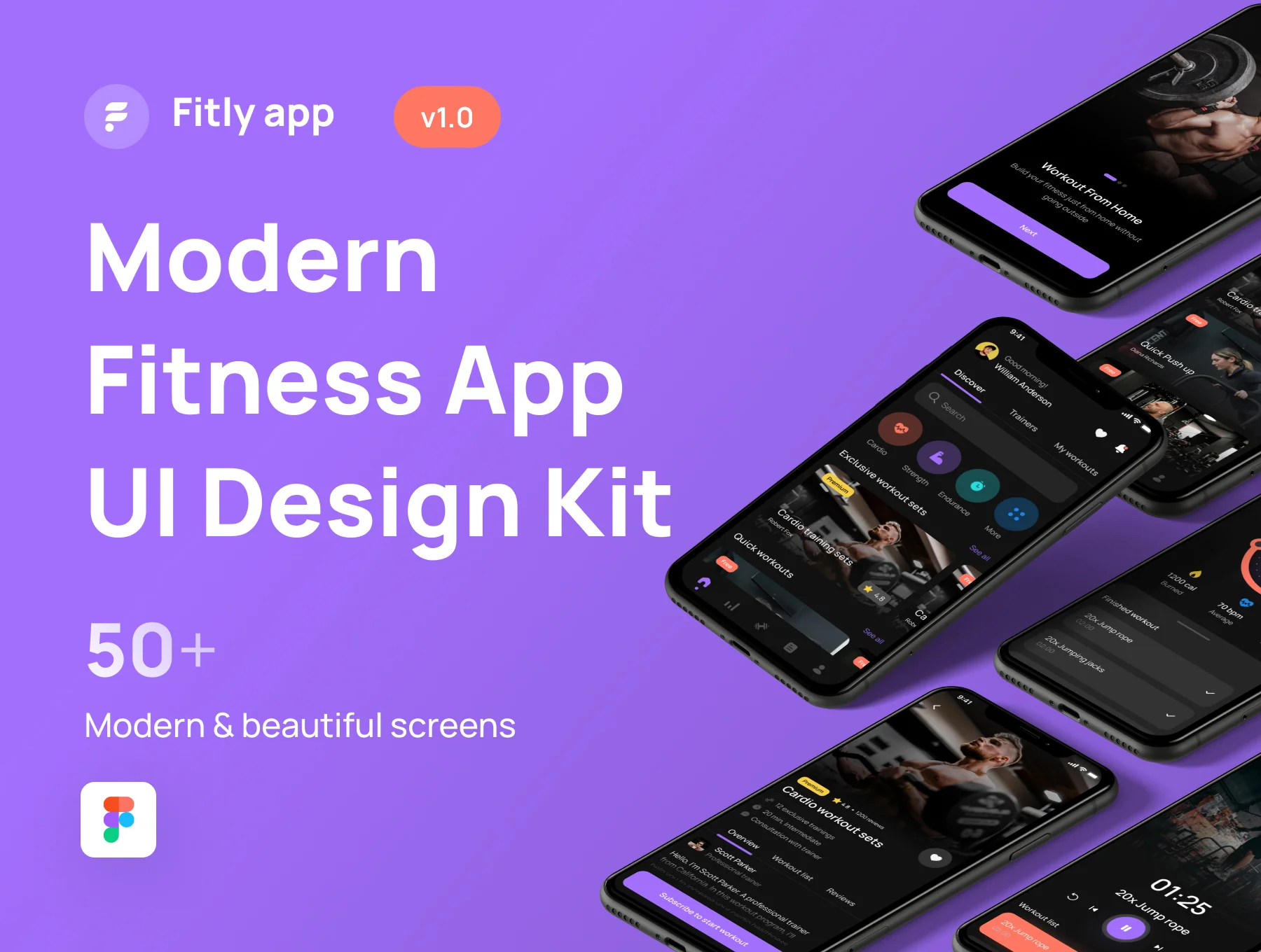 Fitly App - Modern Fitness App UI Design Kit